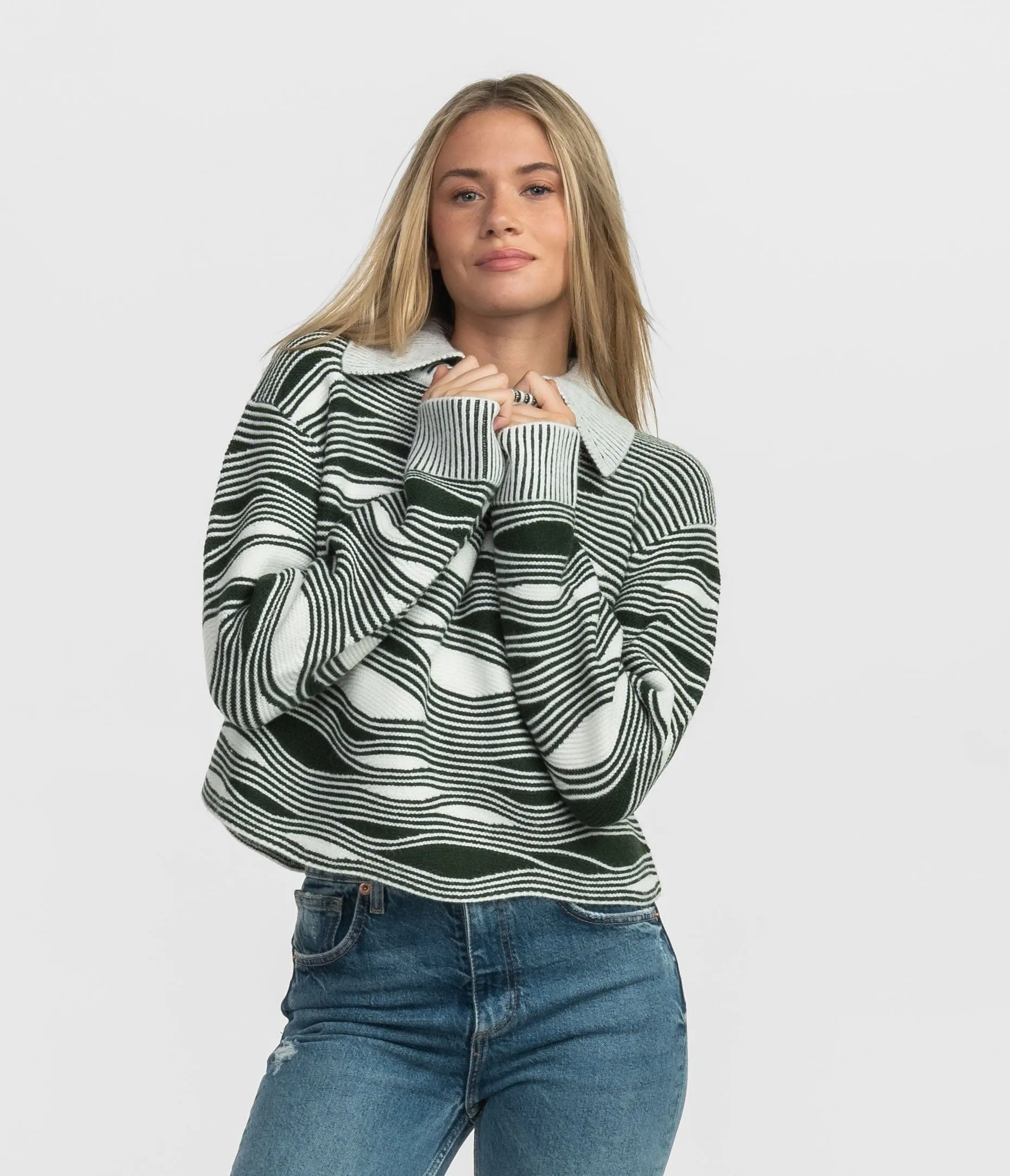 Convertible Collar Sweater - Sycamore