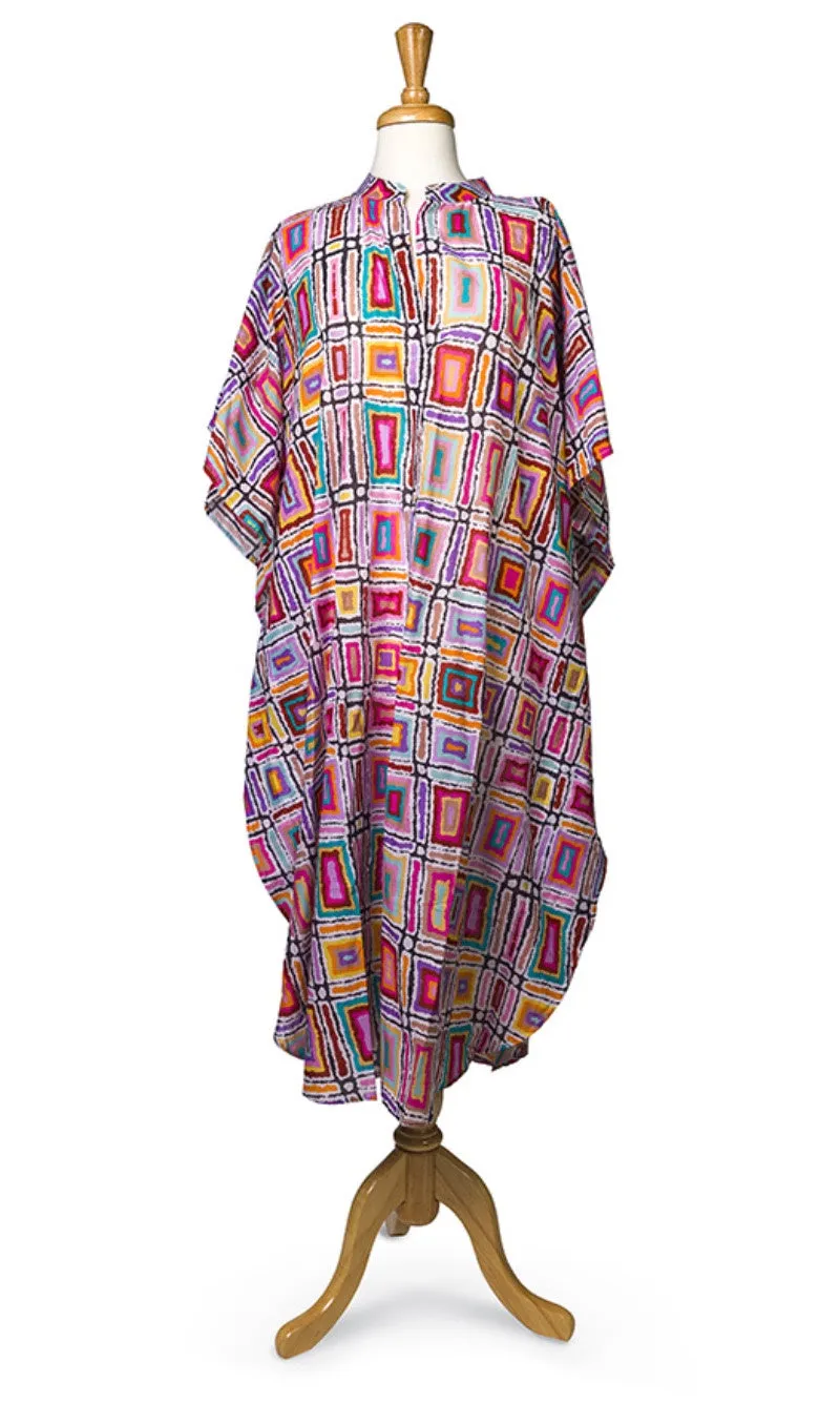 Cotton Aboriginal Art Long Kaftan by Lynette Singleton