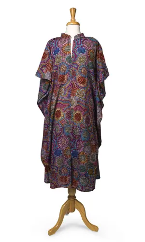 Cotton Aboriginal Art Long Kaftan by Tina Martin