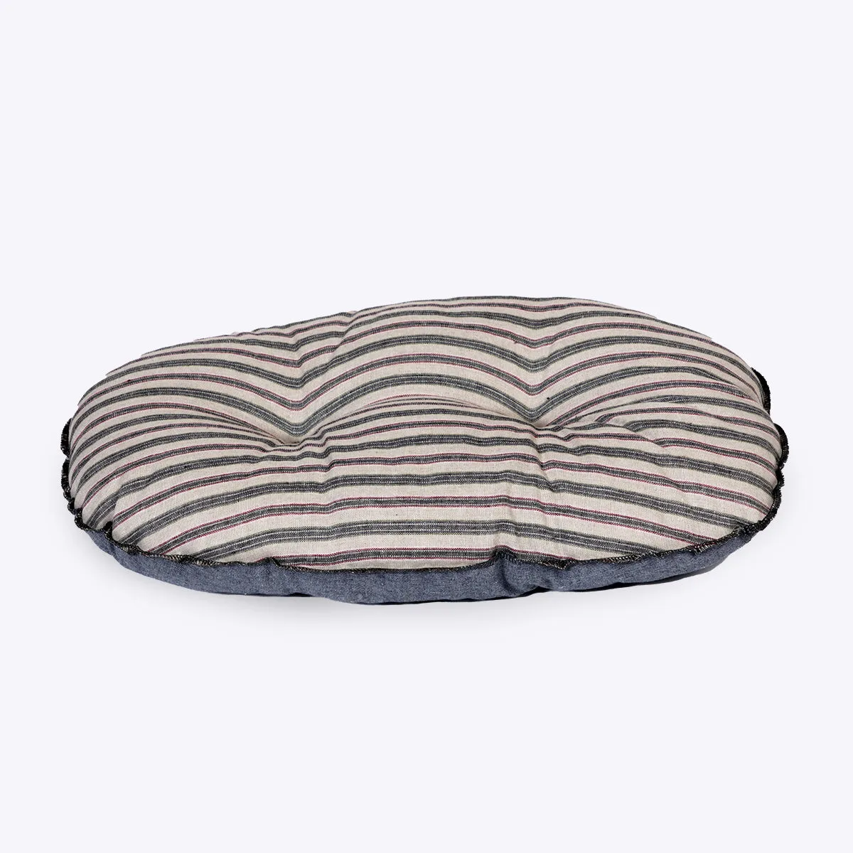 Danish Design Rustic Stripes Demin Quilted Mattress Dog Bed