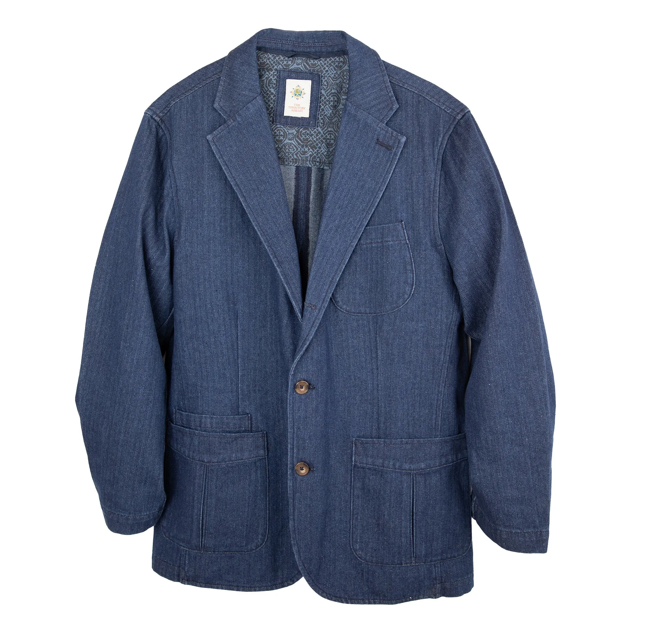 Denim Herringbone Blazer - Tall