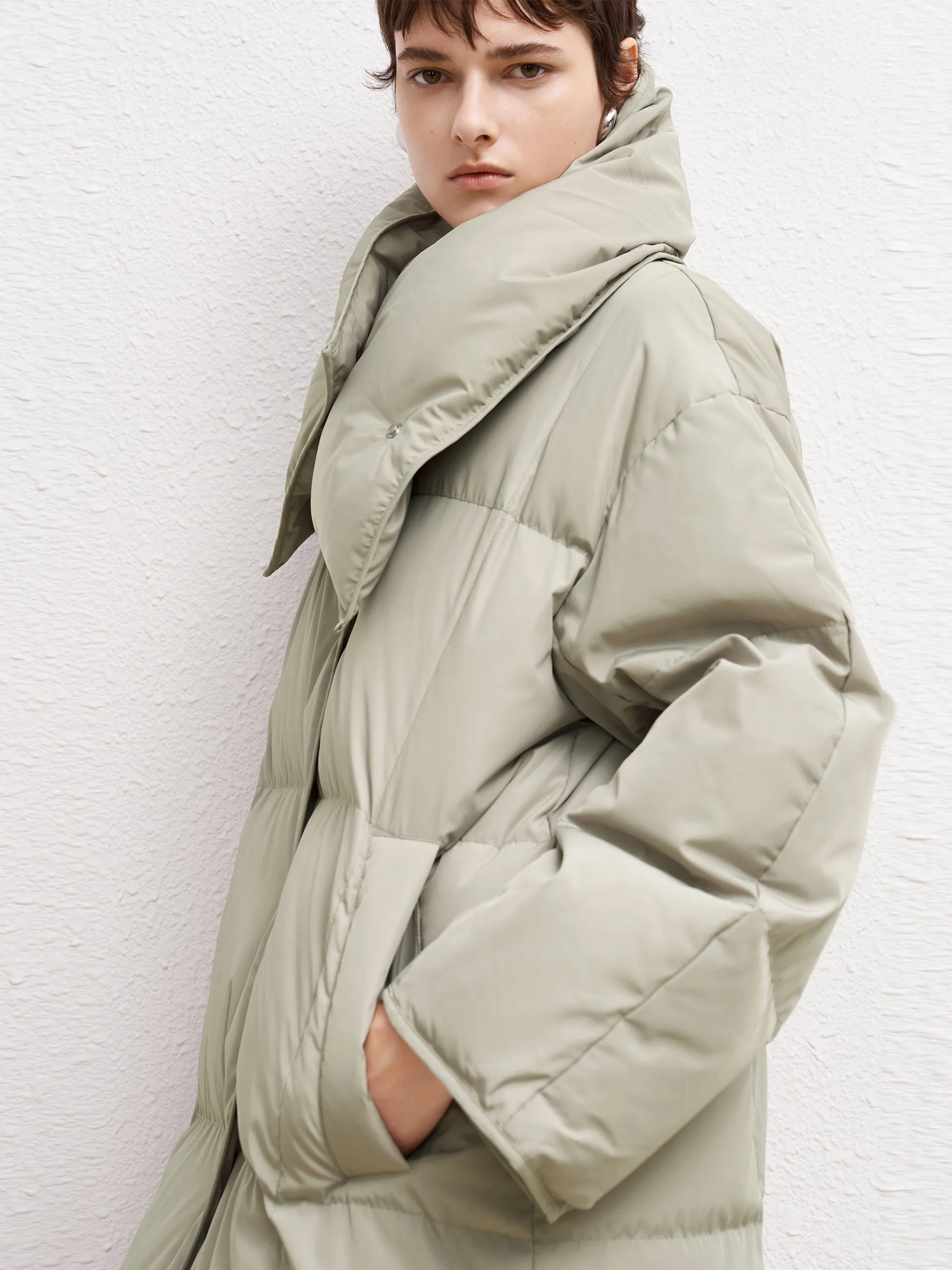 Detachable Scarf Down Coat