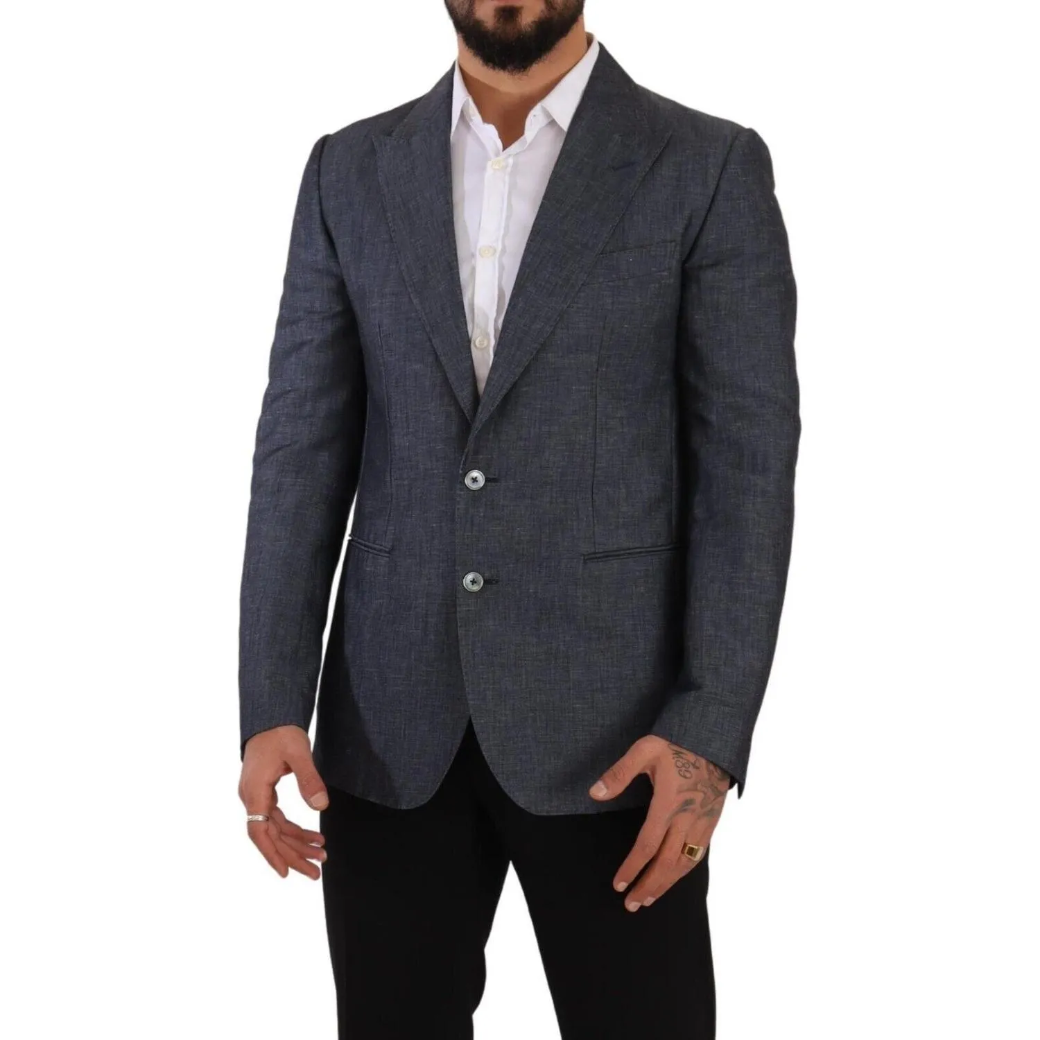 Dolce & Gabbana Elegant Slim Fit Two-Button Blue Blazer