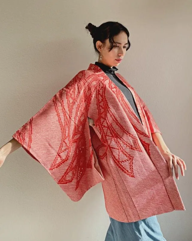 Dynamic binding knots pattern Haori Kimono Jacket