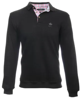 Ethnic Blue Polo Sweater Soft Touch | Black