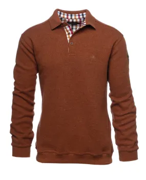 Ethnic Blue Polo Sweater Soft Touch | Tobacco