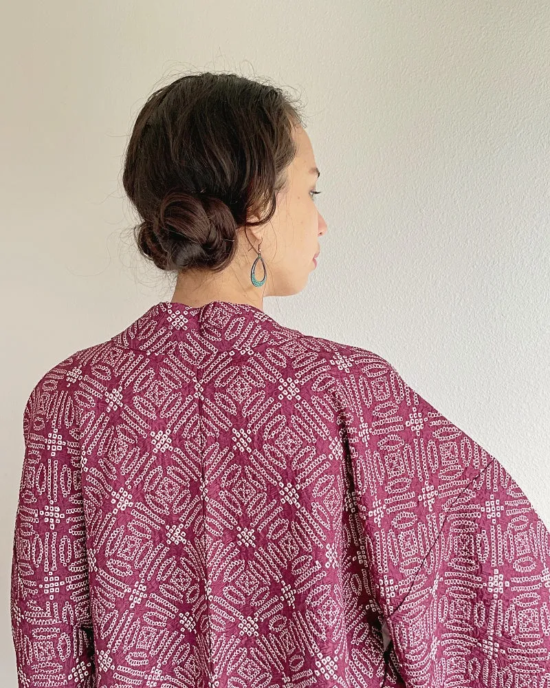 Exotic Geometric Shibori Kimono Jacket