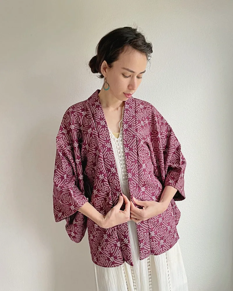 Exotic Geometric Shibori Kimono Jacket