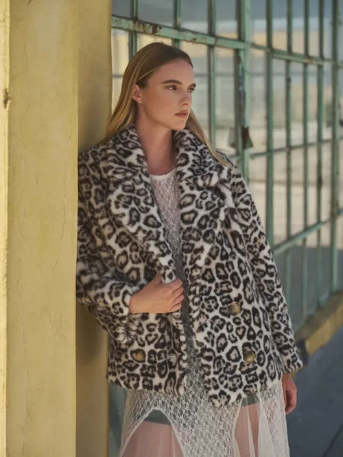 Faux Fur Leopard Coat