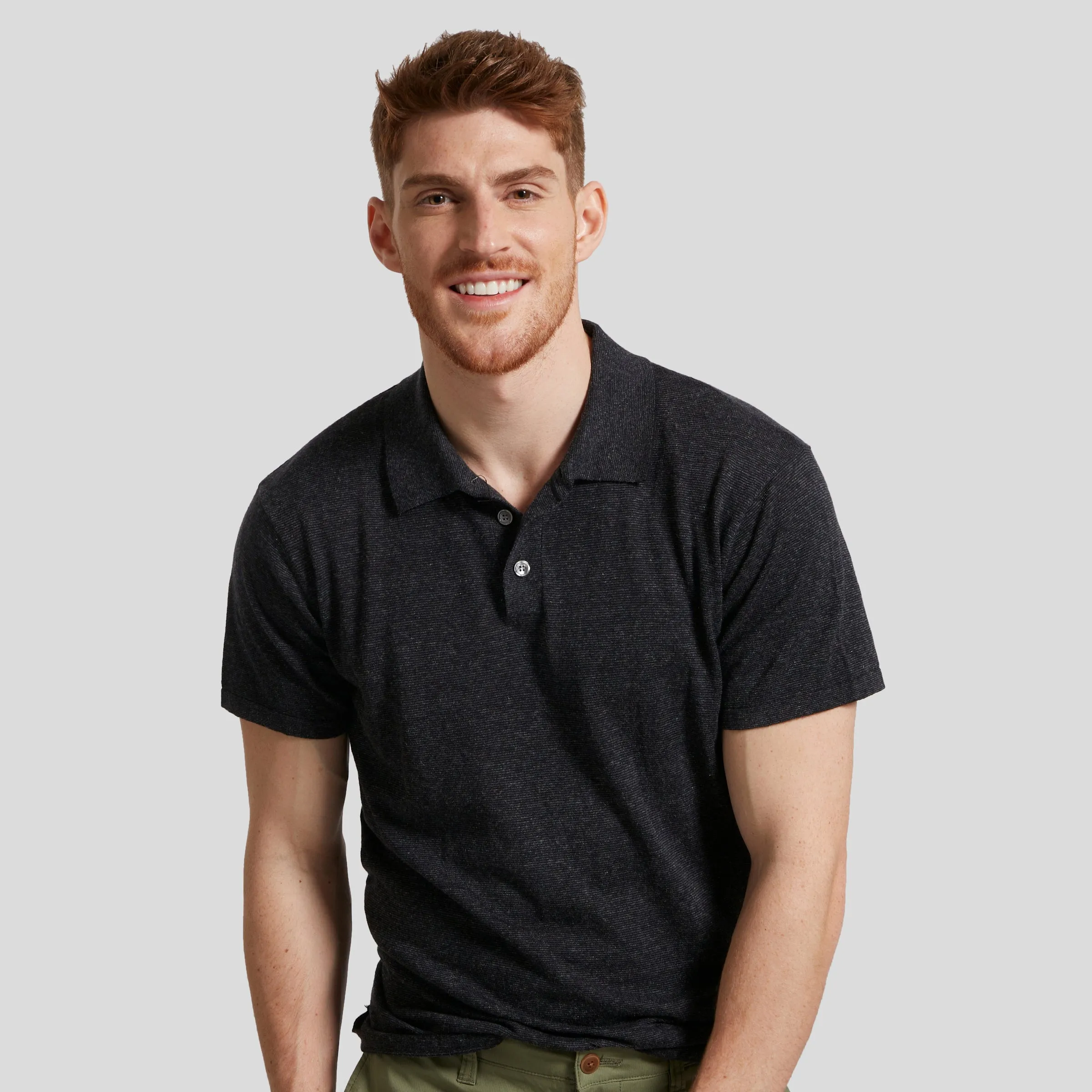 Featherweight Sweater Polo - Charcoal