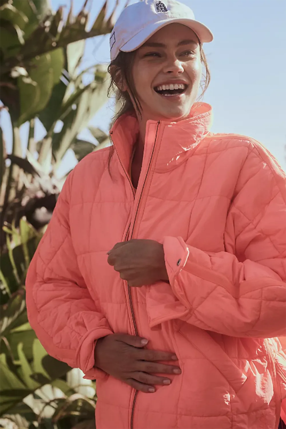 FP Pippa Puffer Jacket - Neon Coral