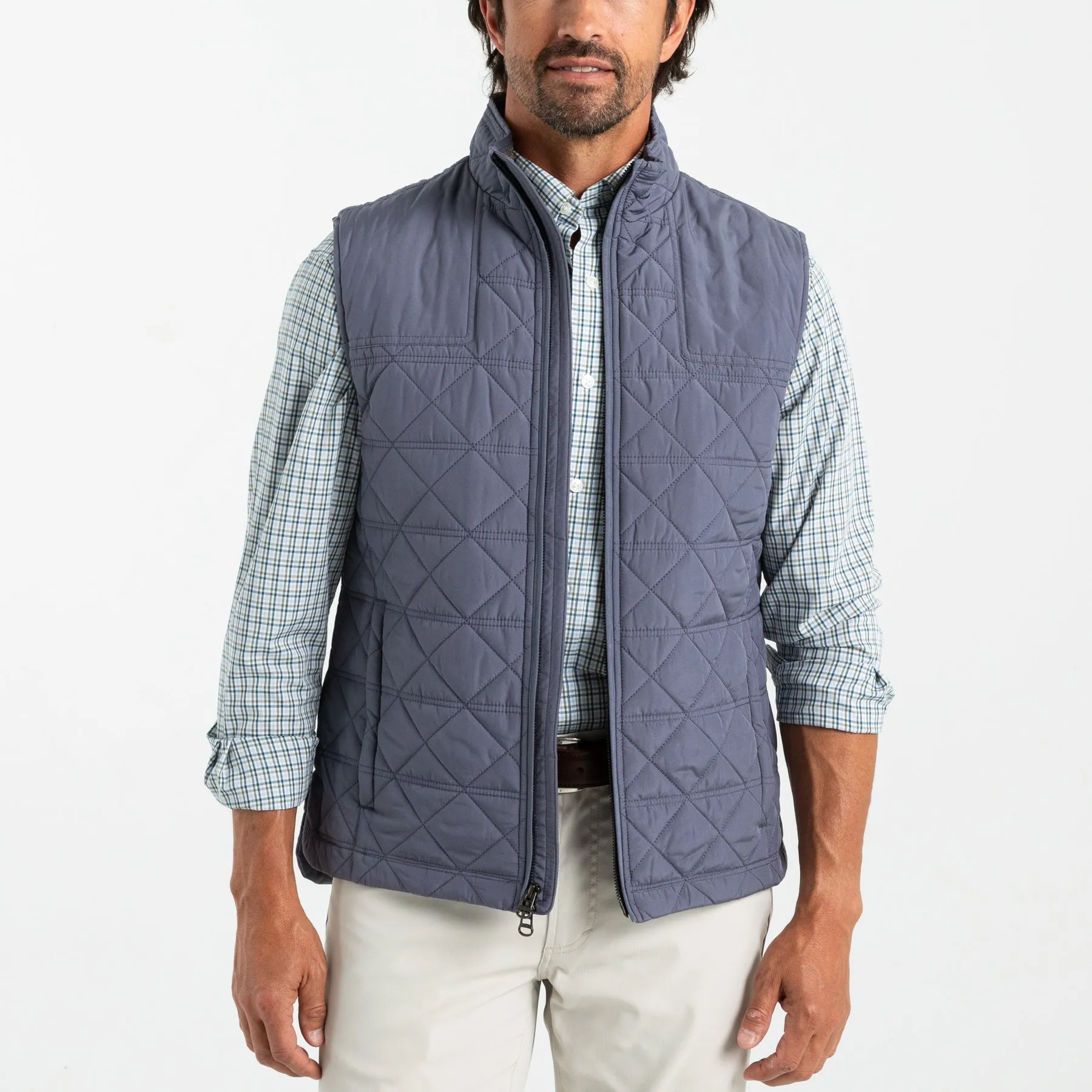 Fremont Performance Quilted Vest - Slate Blue