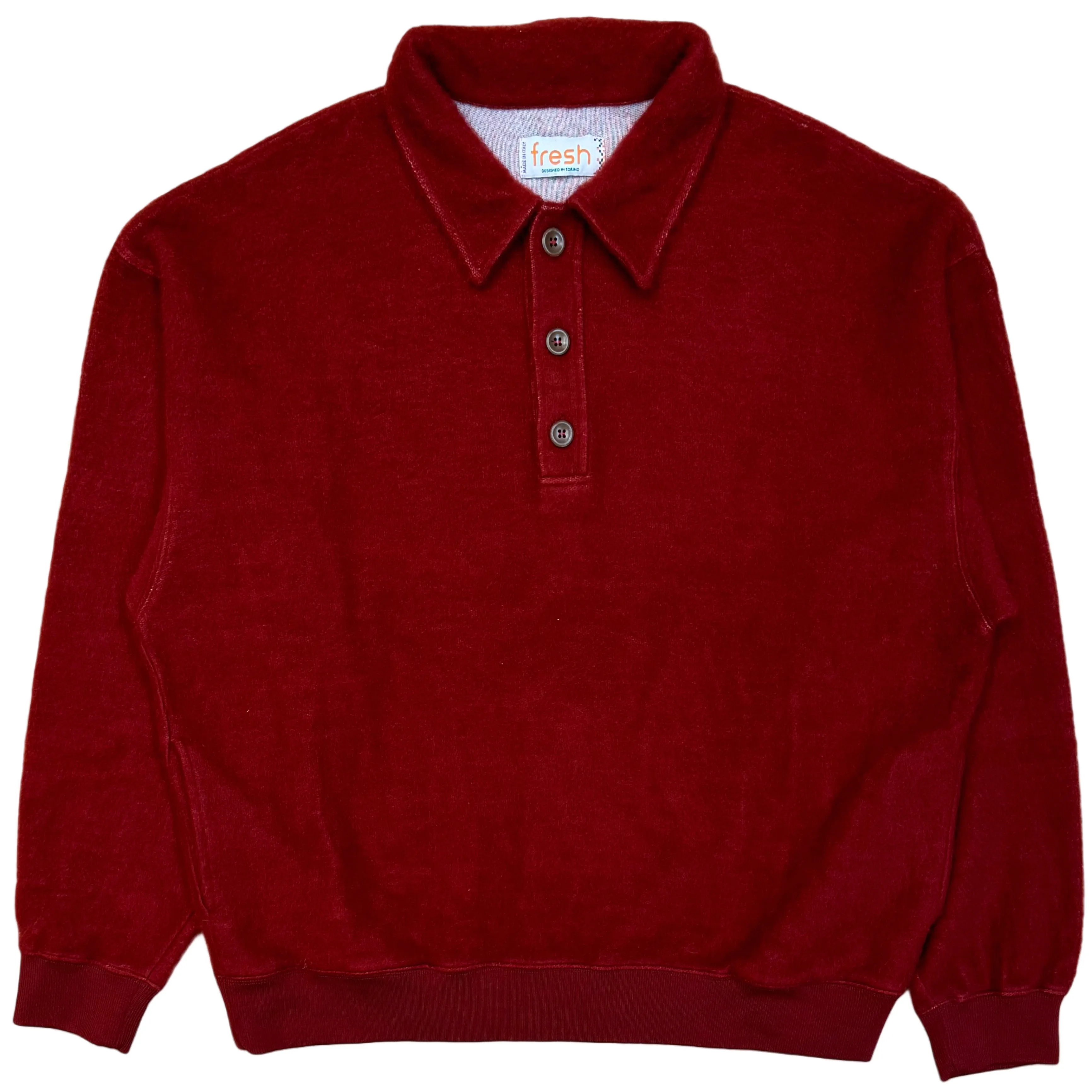 FRESH Bamboo Polo Sweater In Bordeaux