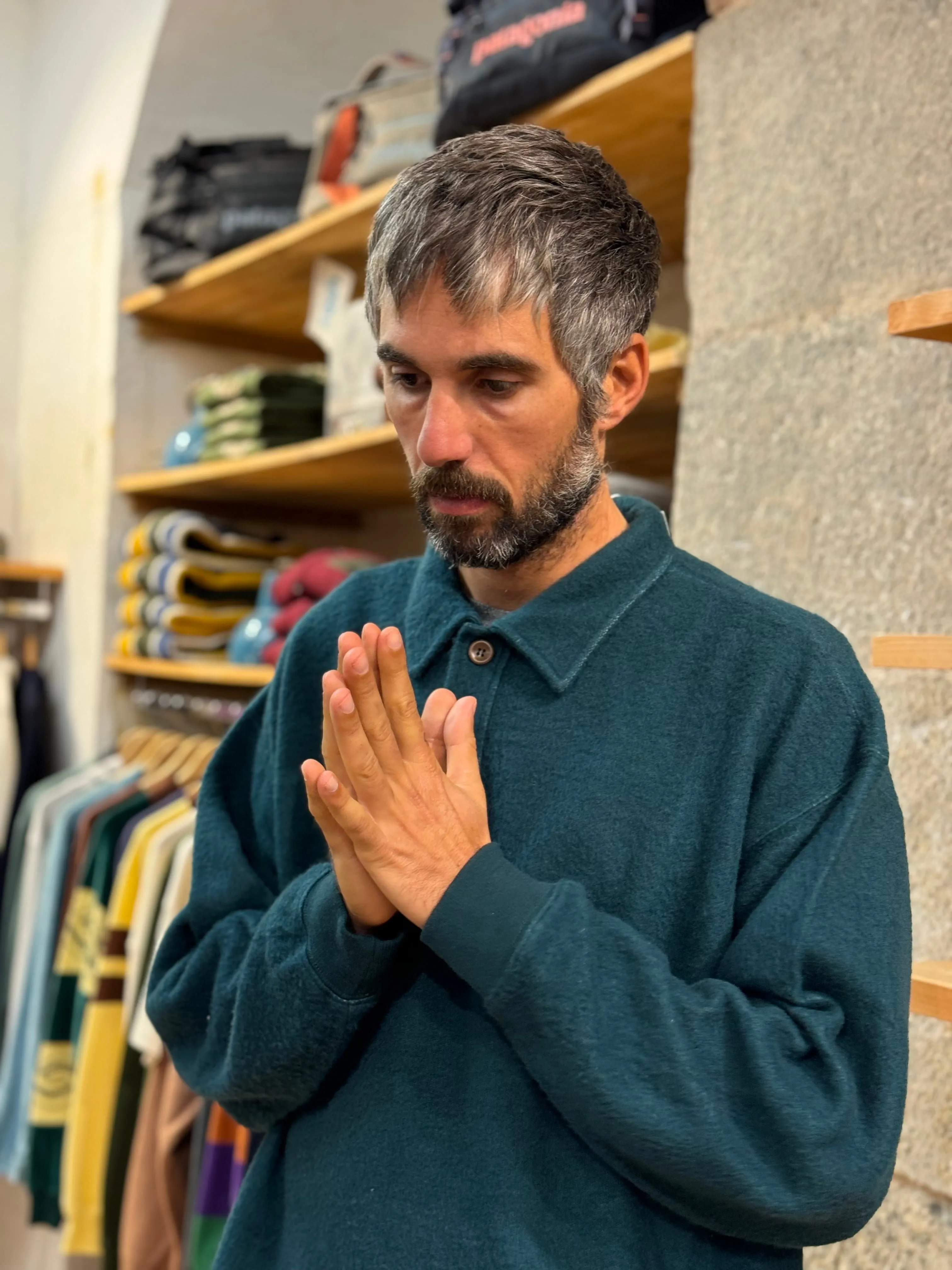 FRESH Bamboo Polo Sweater In Forrest Green