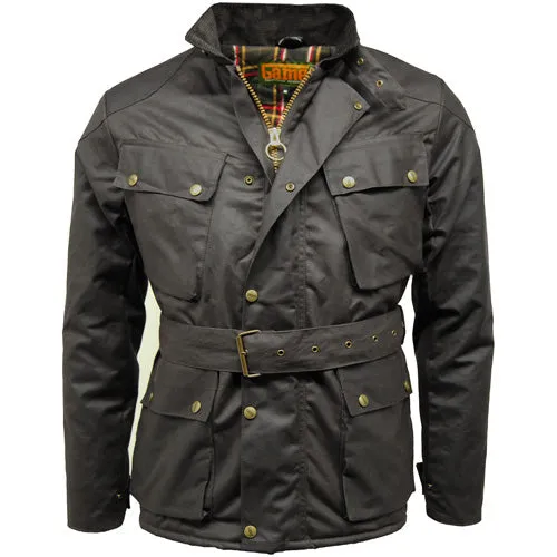 Game Speedway Quilted Wax Biker Jacket - Premium 12oz Antique Waxed Cotton | Durable & Stylish