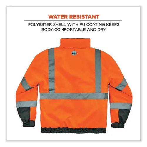 Glowear 8377 Class 3 Hi-vis Quilted Bomber Jacket, Orange, 5x-large, Ships In 1-3 Business Days