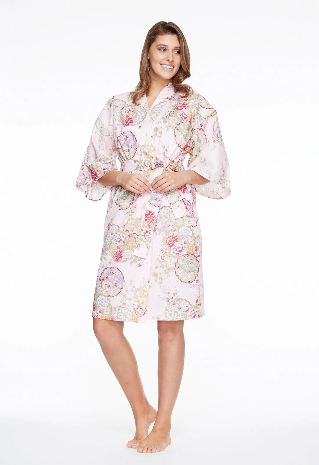 Graceful Circles Cotton Short Happi Coat Kimono