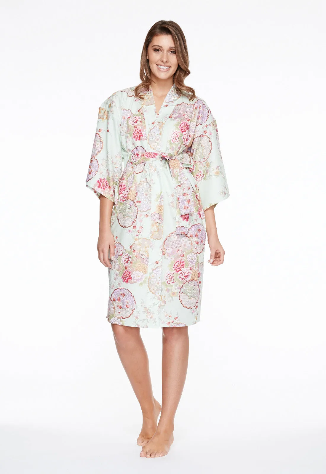 Graceful Circles Cotton Short Happi Coat Kimono