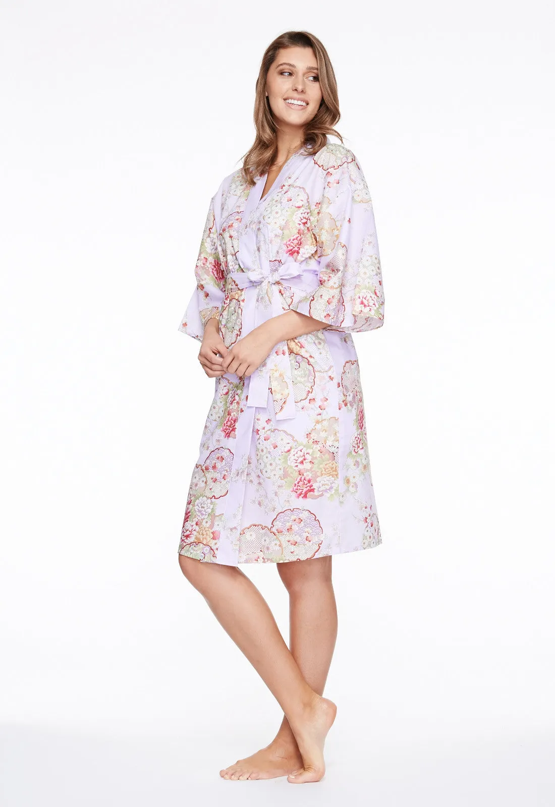 Graceful Circles Cotton Short Happi Coat Kimono