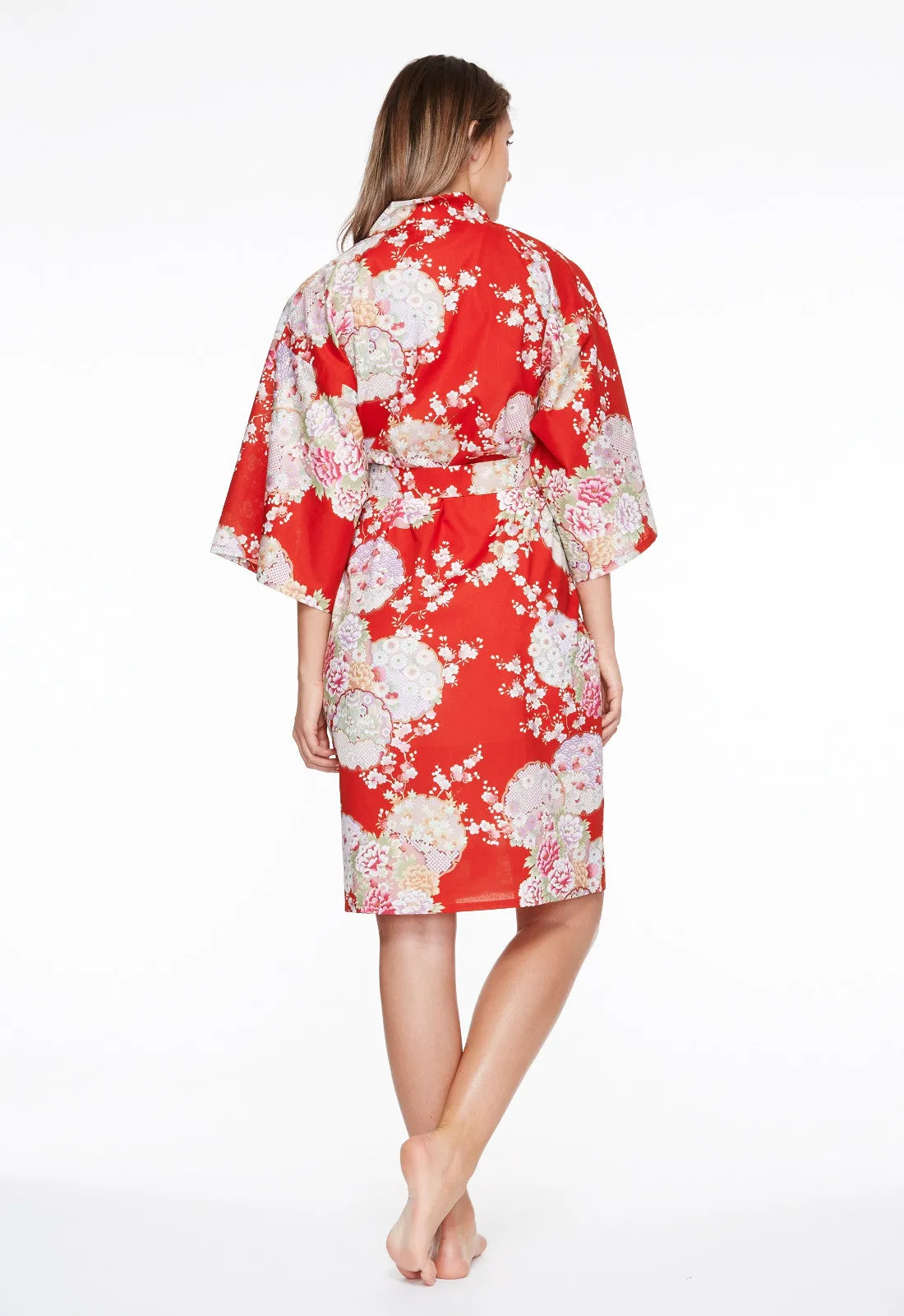 Graceful Circles Cotton Short Happi Coat Kimono