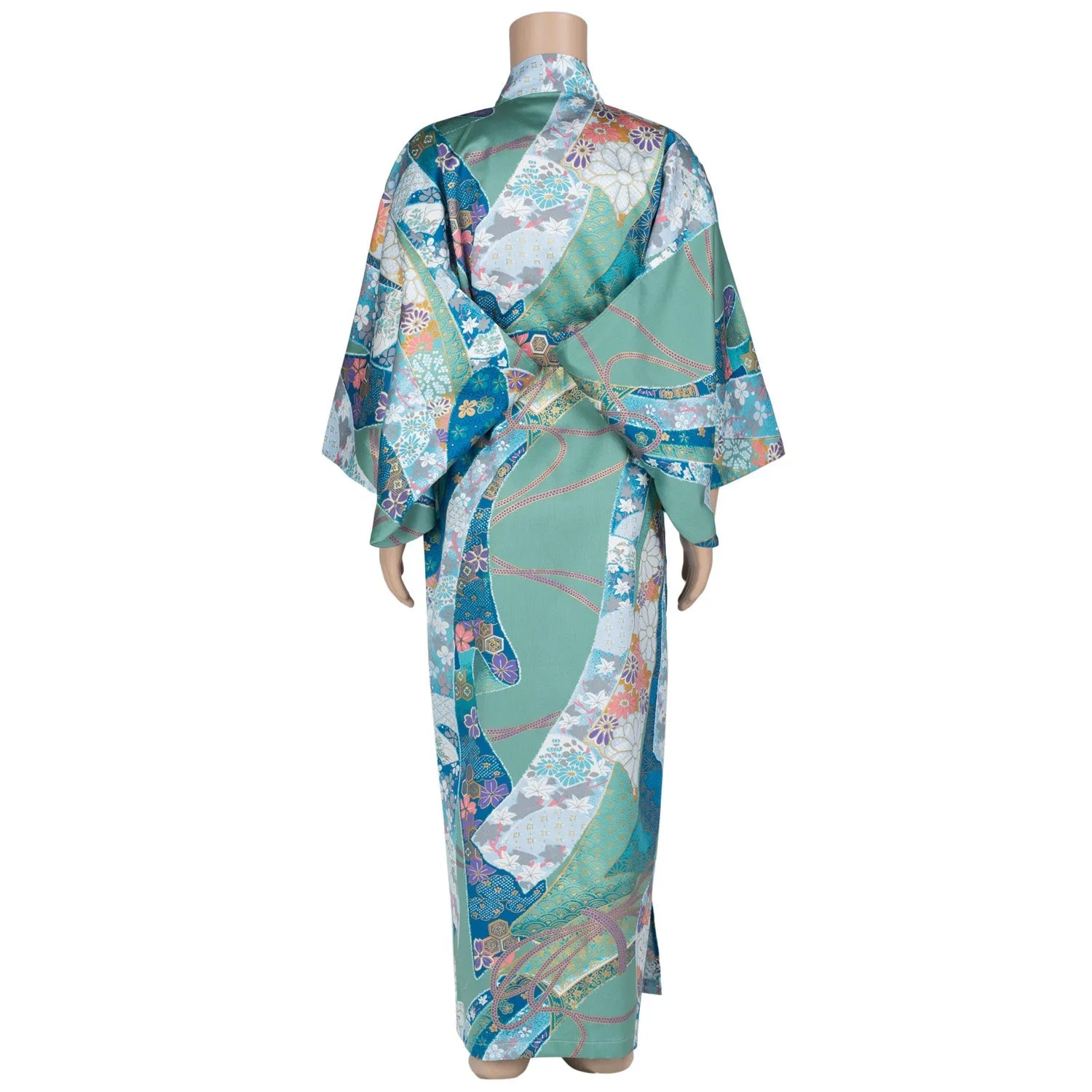 Green Ribbon Cotton Japanese Girls Kimono