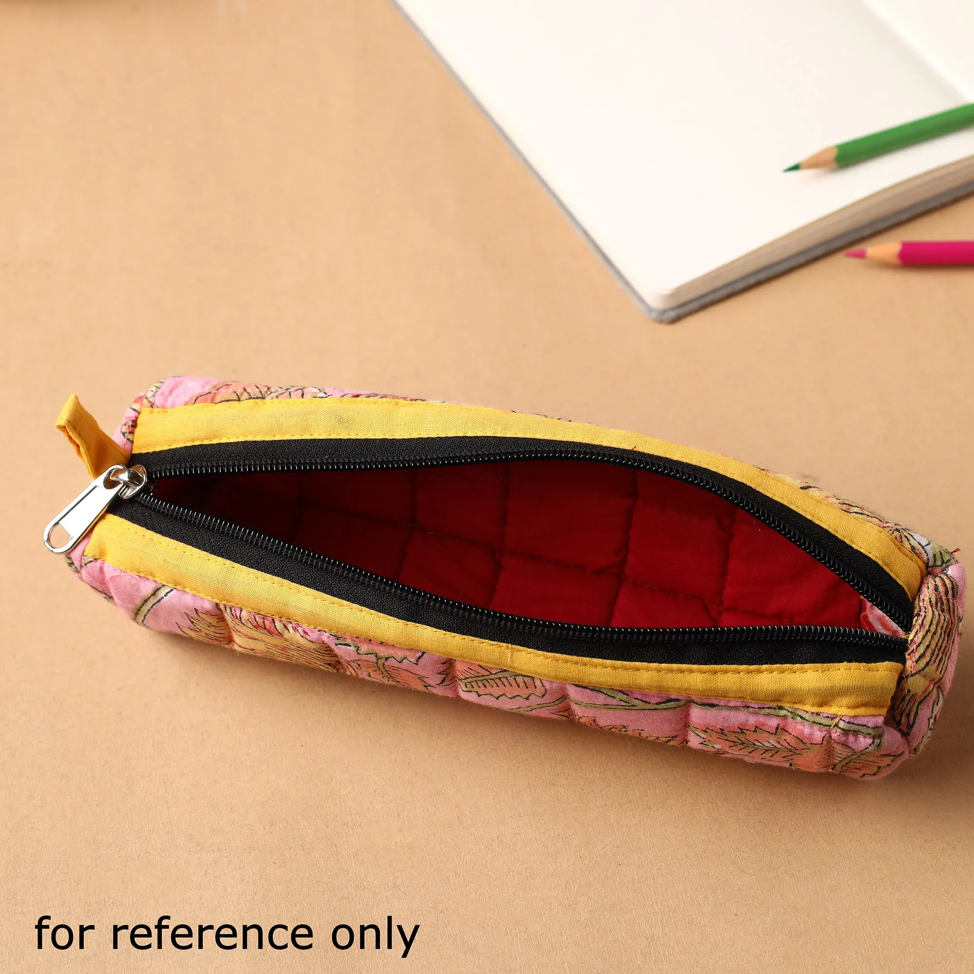 Handcrafted Quilted Cotton Multipurpose Pencil Pouch 04