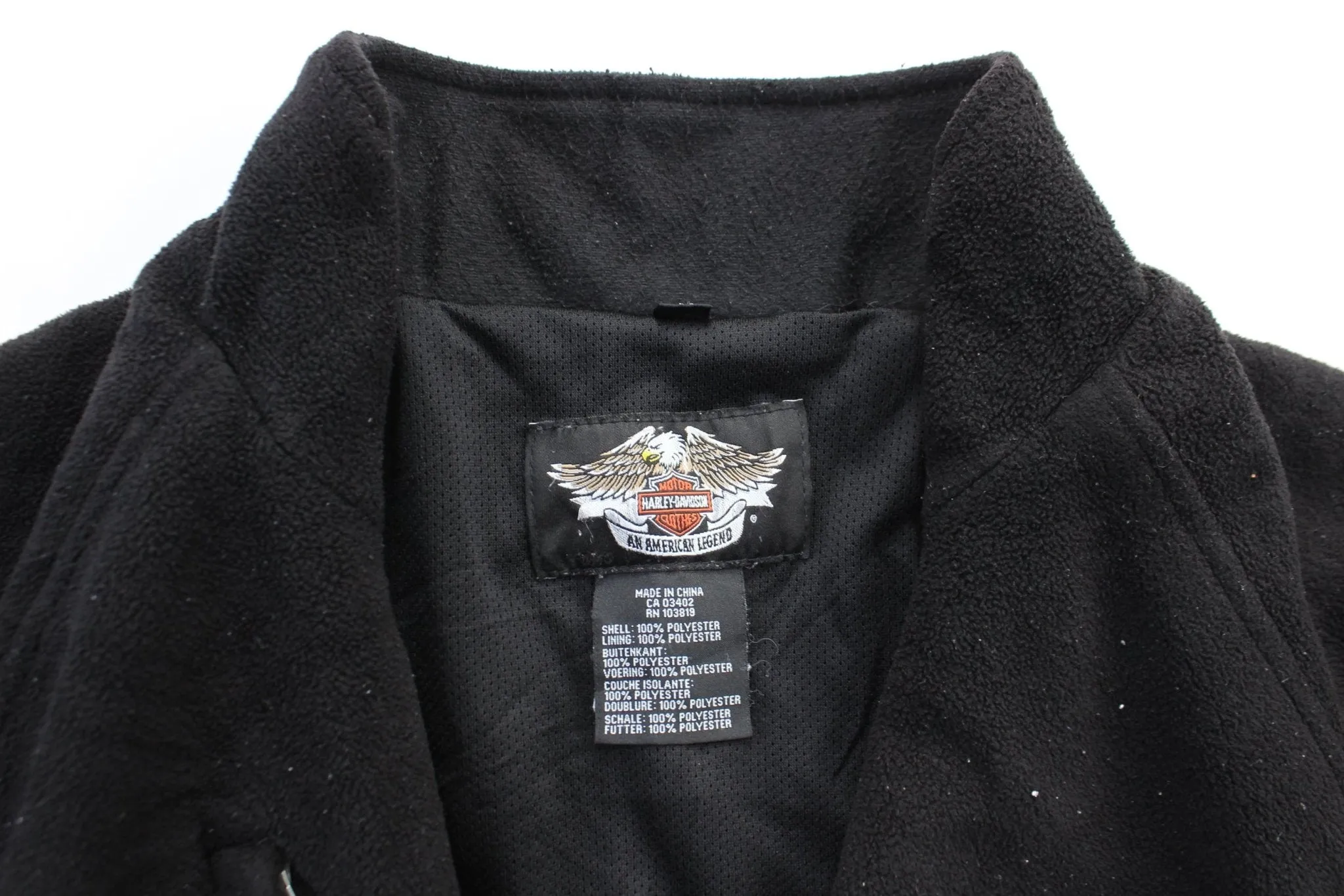 Harley Davidson Motorcycles Embroidered Fleece Zip Up Jacket