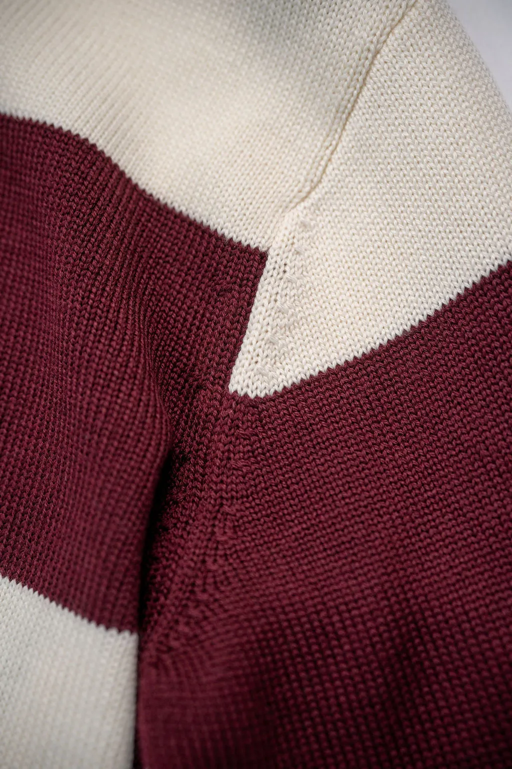 Heimat Textil Rugby Harbour Sweater - Seashell/Burgundy