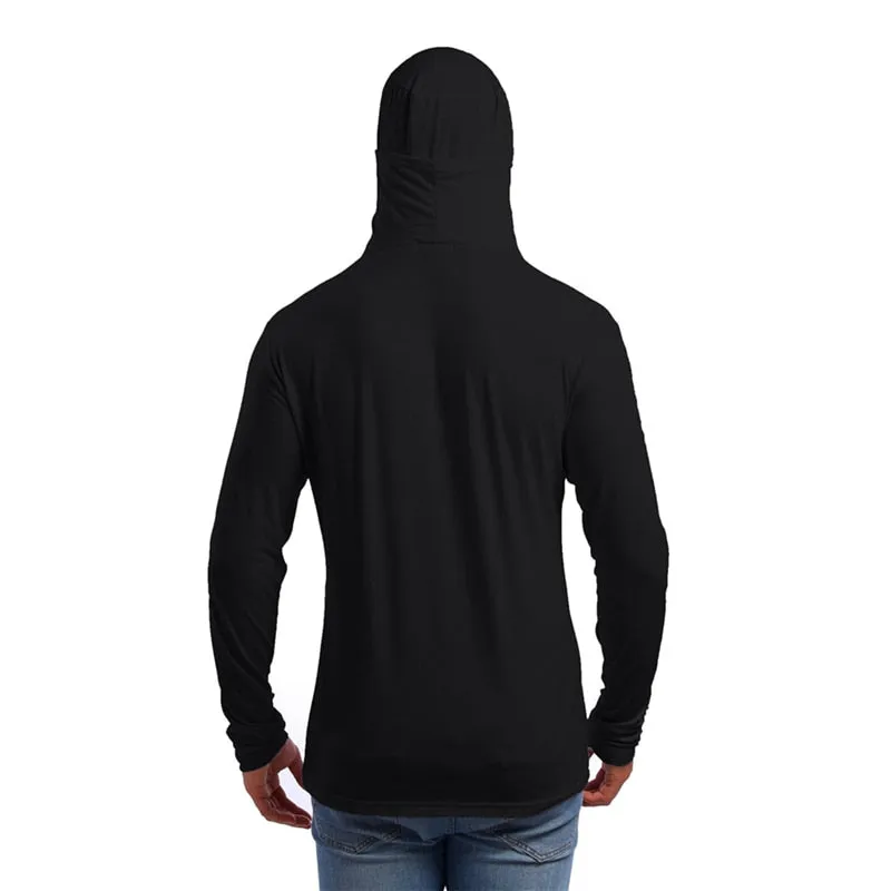 Hooded Mask Japanese Style Man Long Sleeve Pullover Shirt