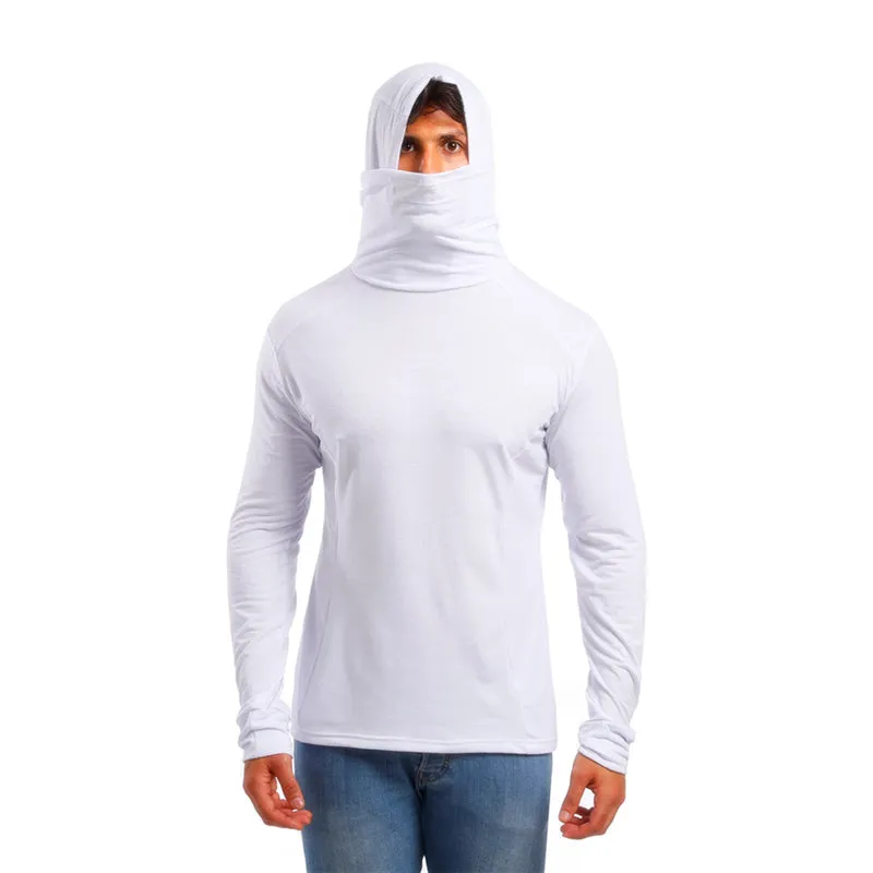 Hooded Mask Japanese Style Man Long Sleeve Pullover Shirt