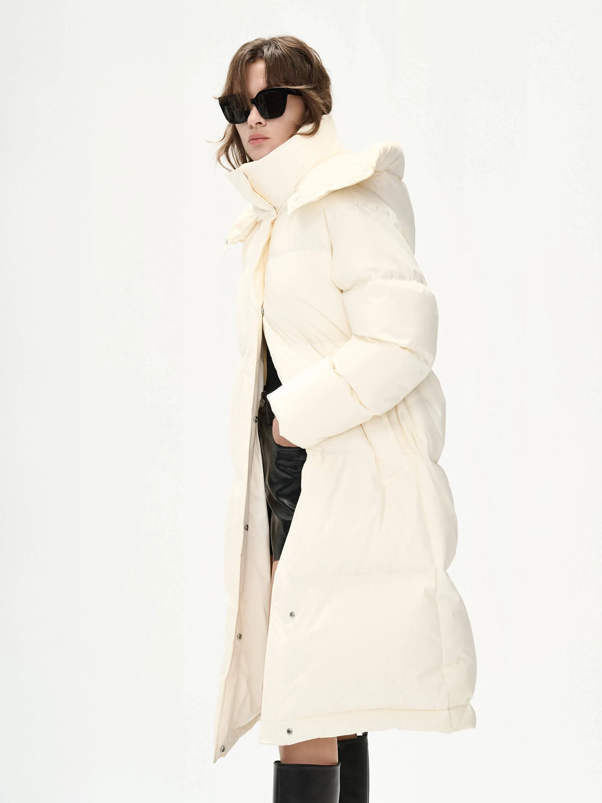 Hooded Quilted Down Coat