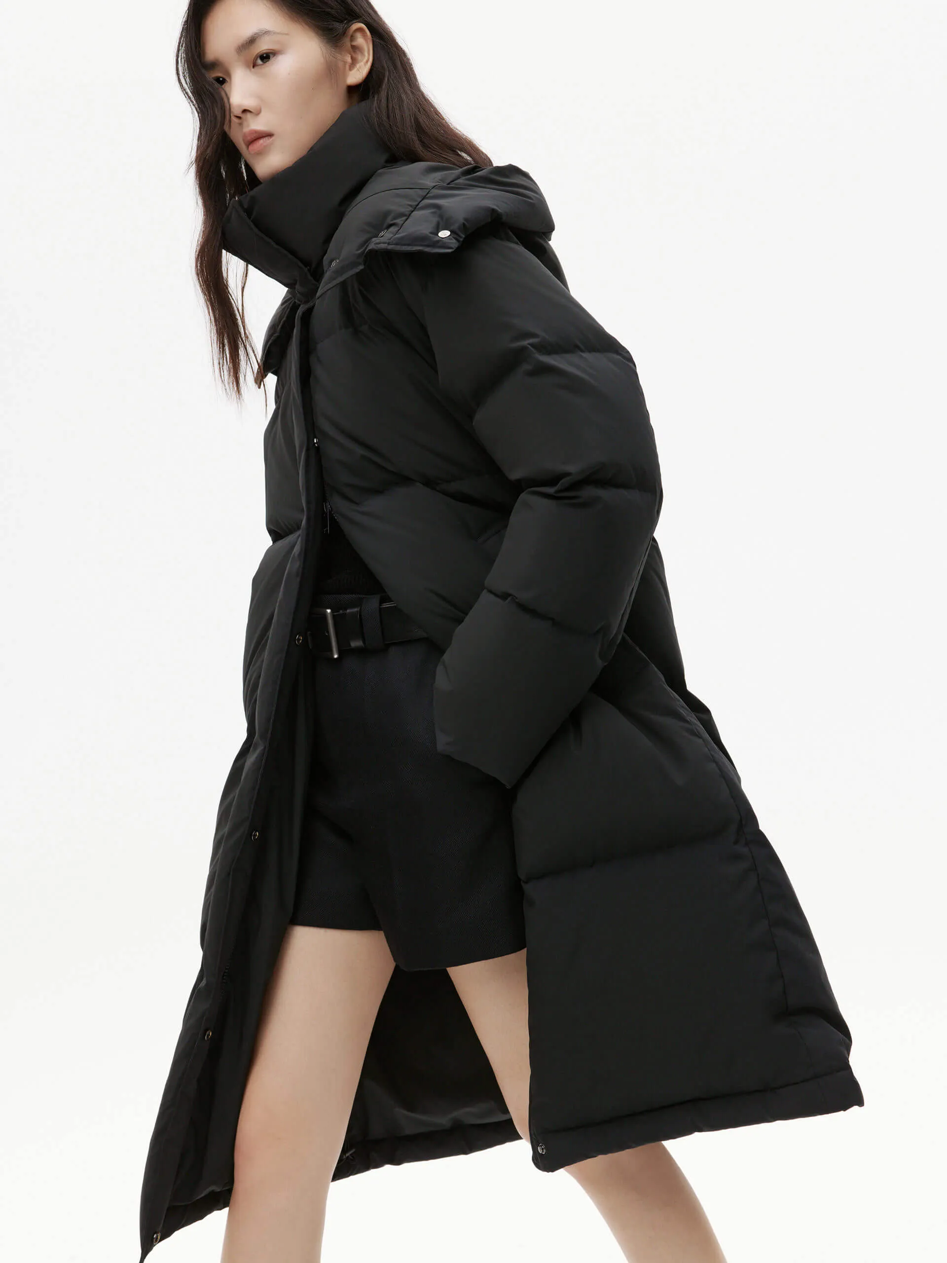 Hooded Quilted Down Coat