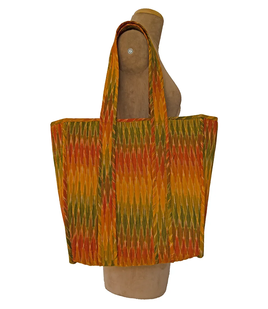 Ikat Handloom Quilted Tote Bag