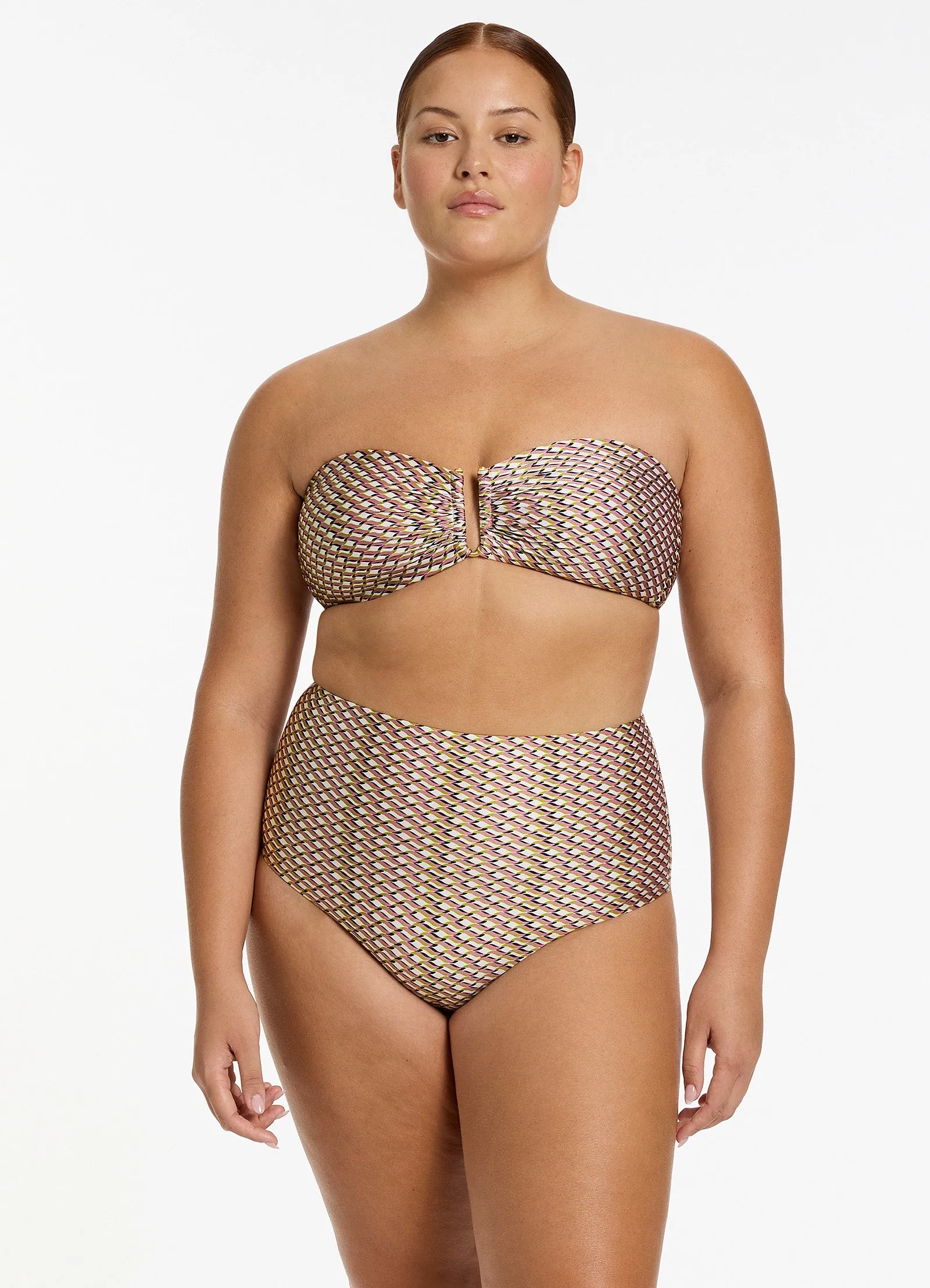 Infinity High Waist Bikini Bottom - Kelp