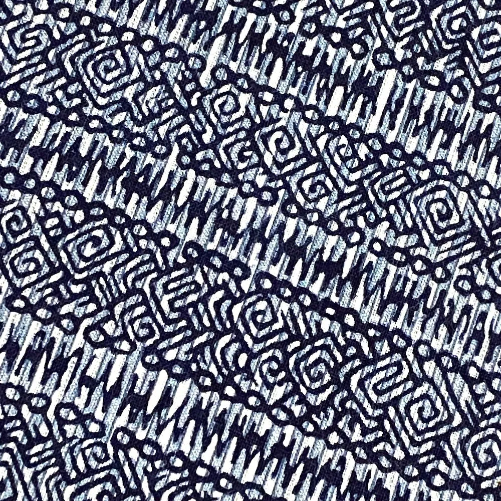 Intricate Tribal Indigo Blue Yukata Vintage Kimono Cotton By the Yard #235