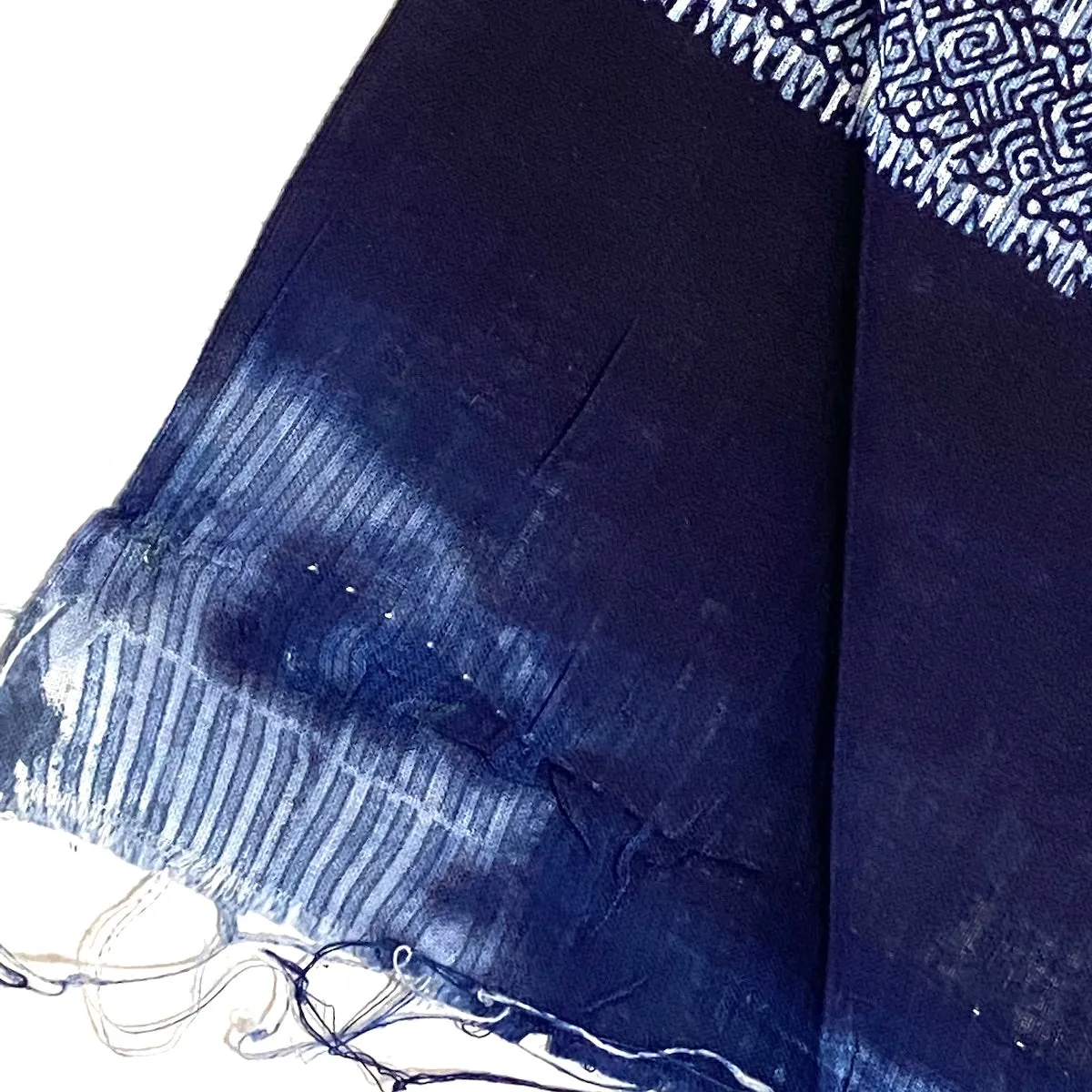 Intricate Tribal Indigo Blue Yukata Vintage Kimono Cotton By the Yard #235