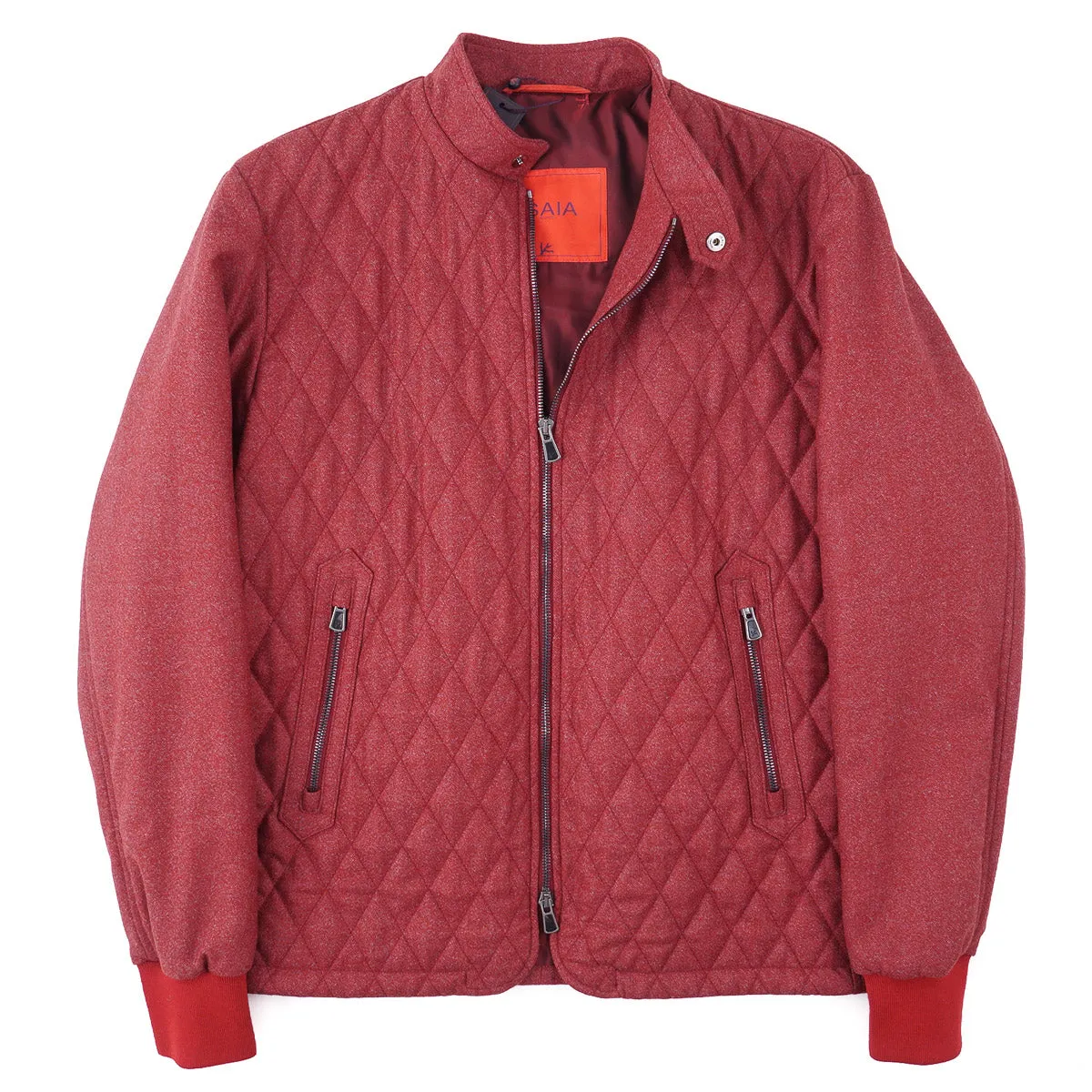 Isaia Quilted Wool Bomber Jacket