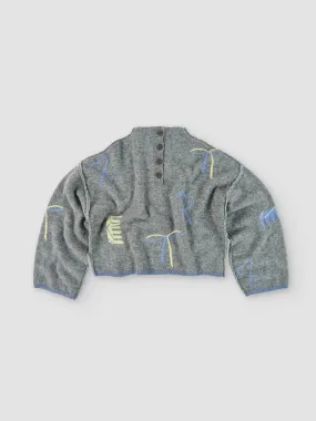 Jacquard polo sweater