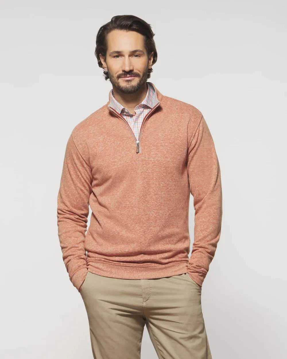 Johnnie-O Sully 1/4 Zip Pullover in Brick