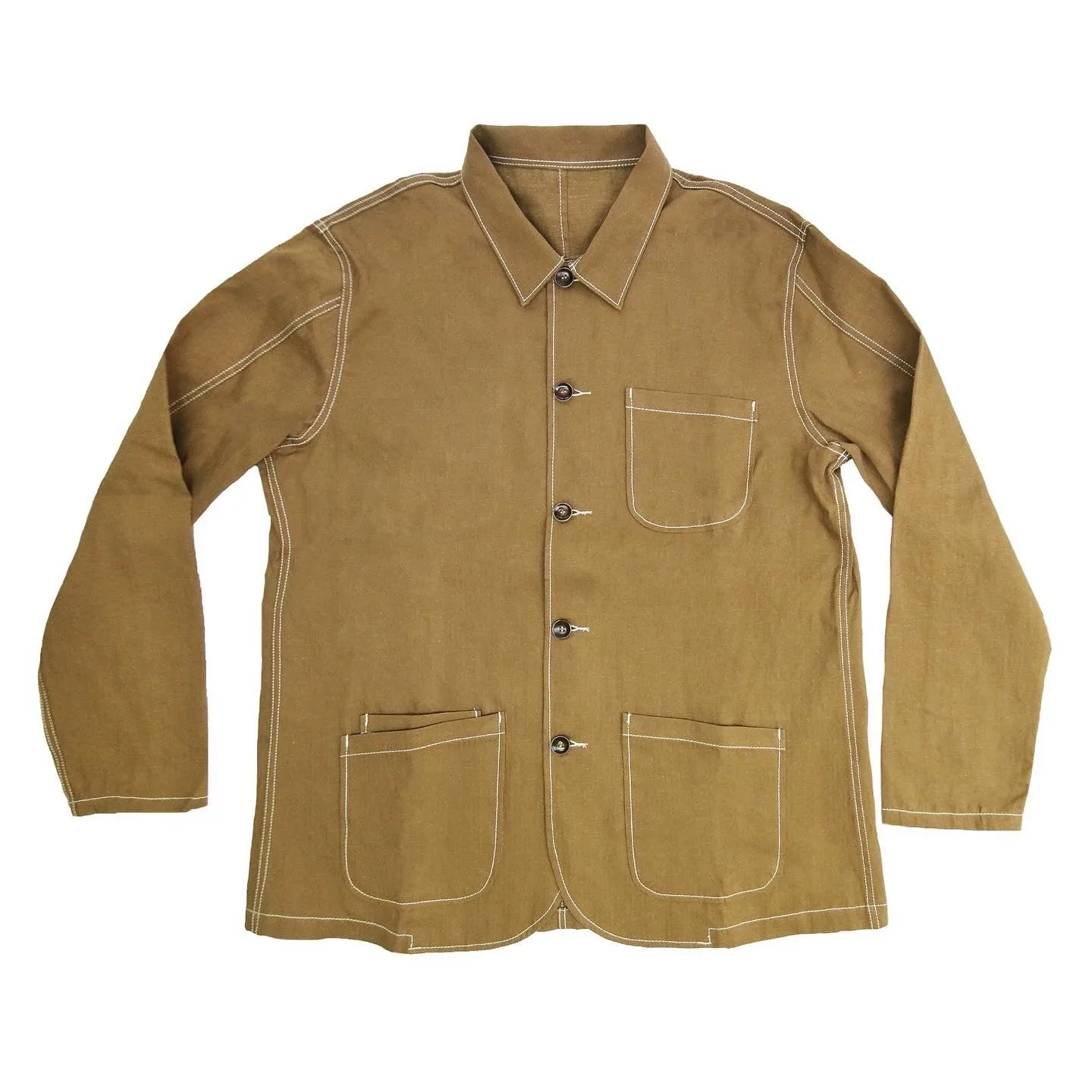 KHAKI HERRINGBONE COVERALL JACKET