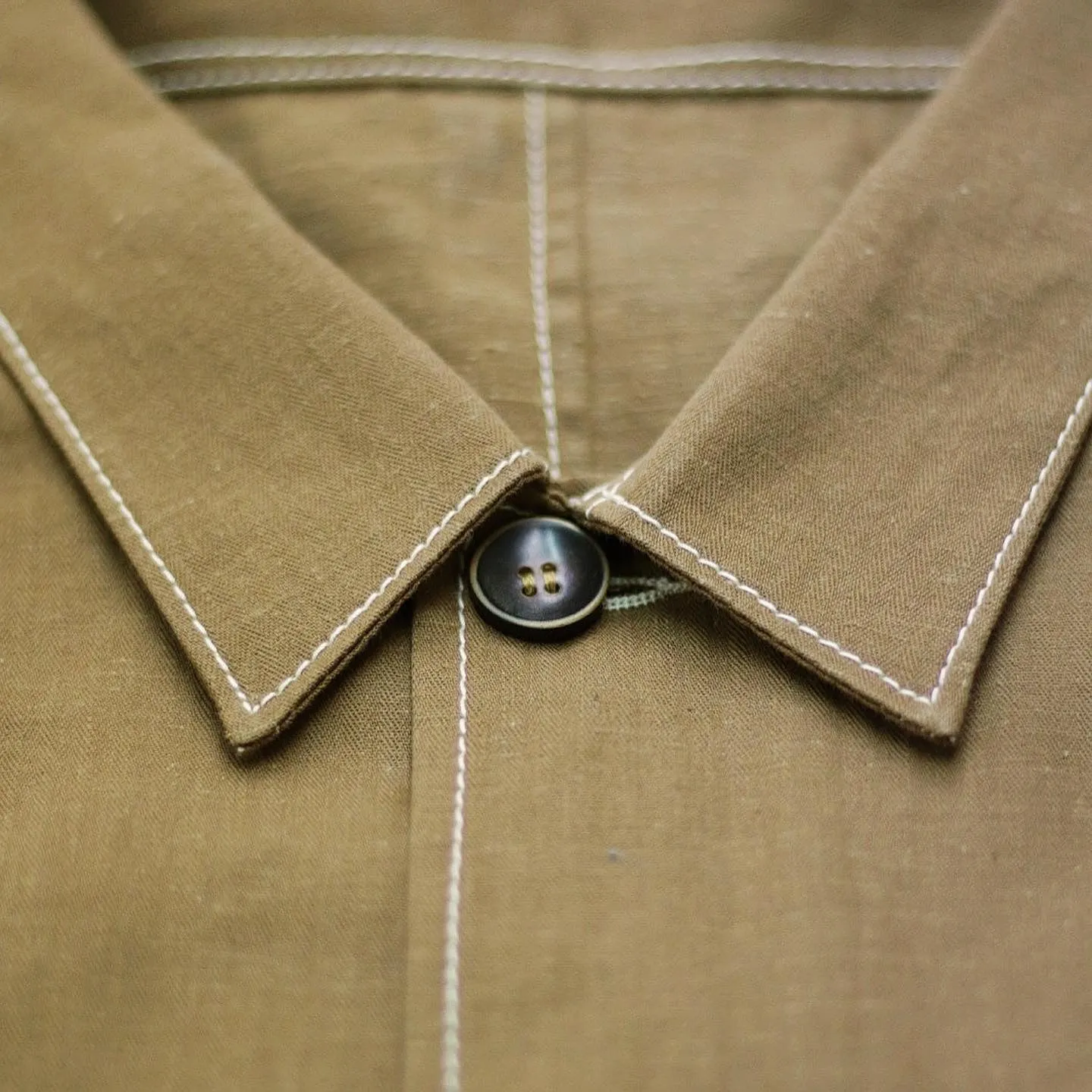 KHAKI HERRINGBONE COVERALL JACKET