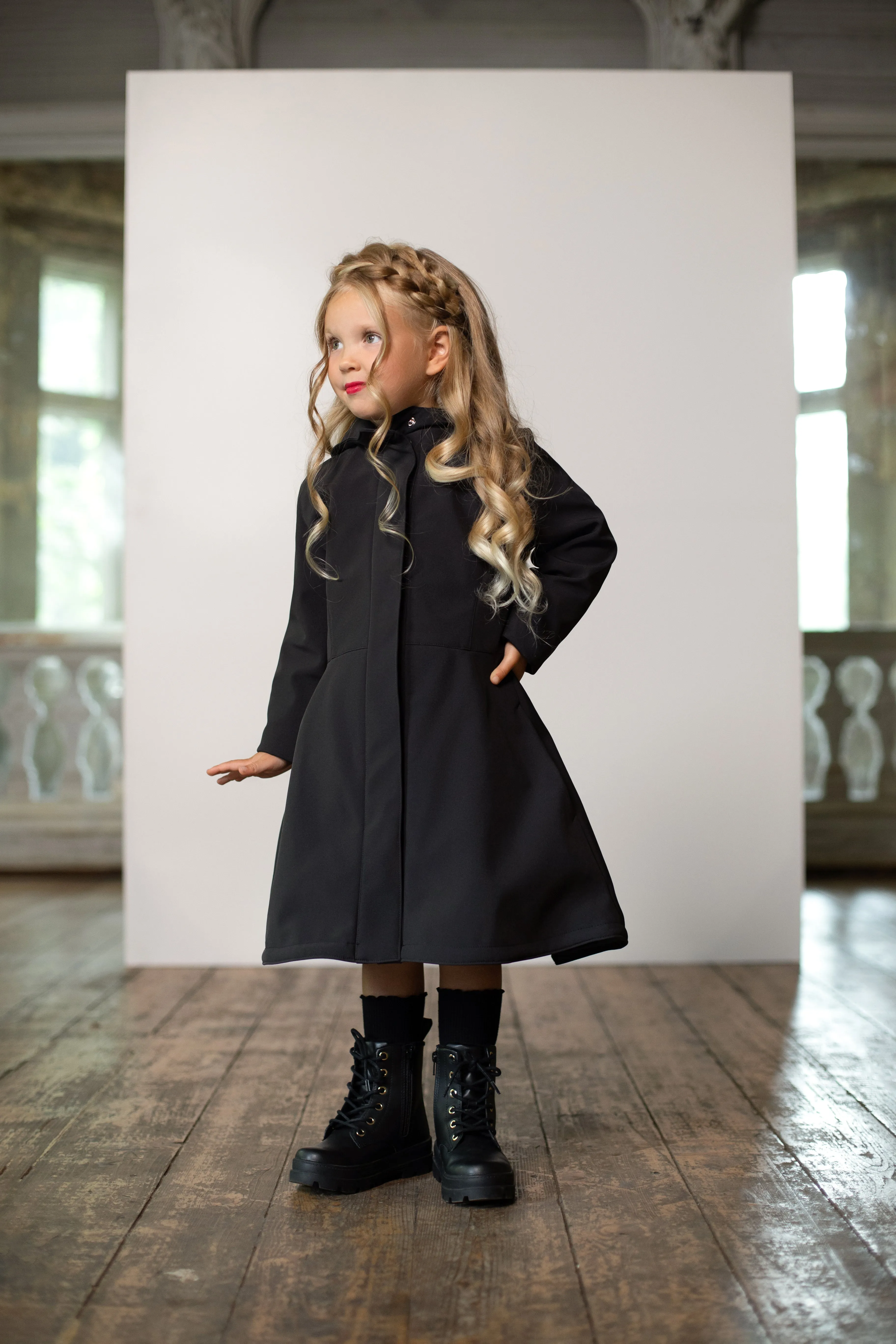 Kids' Midnight Black Raincoat