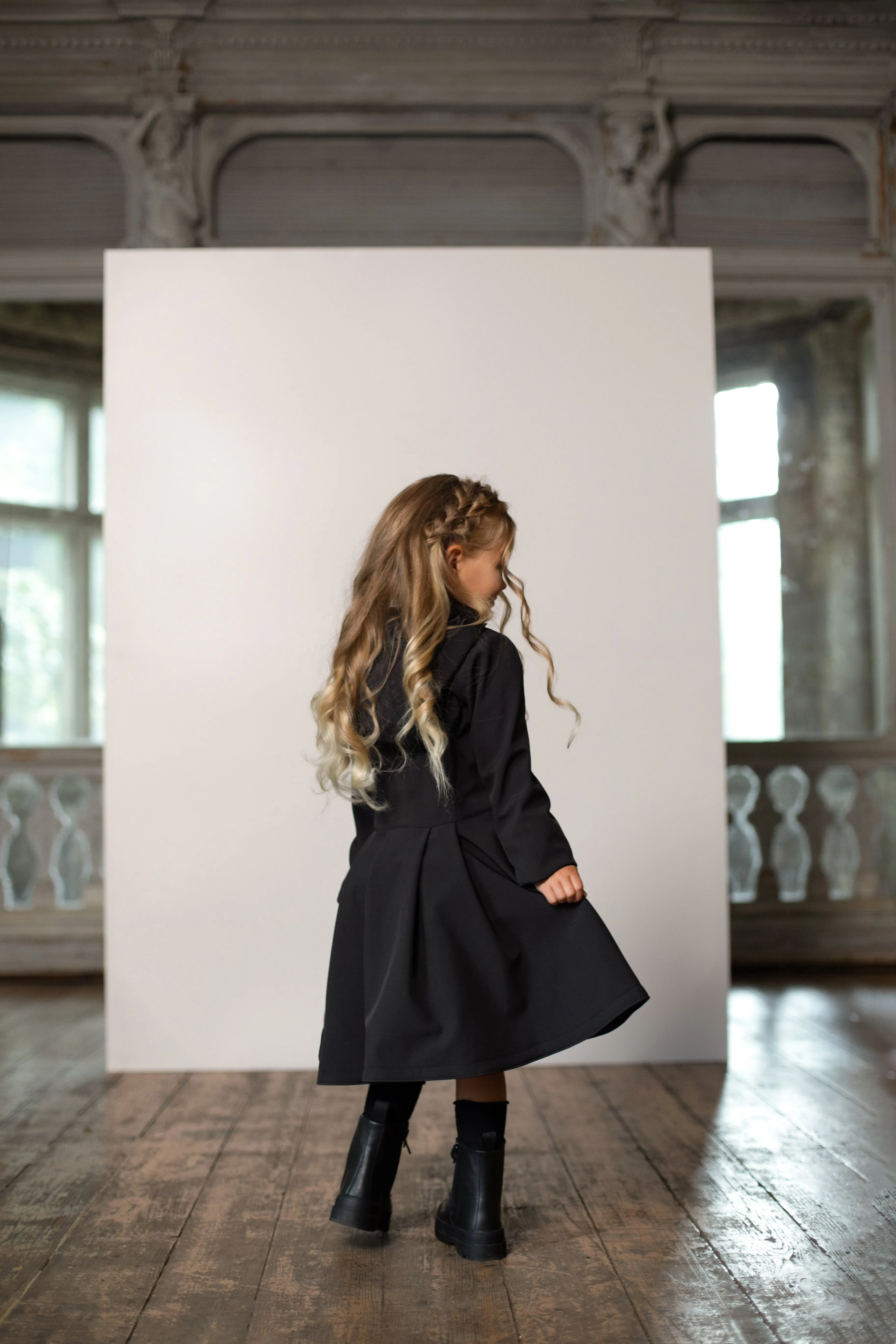 Kids' Midnight Black Raincoat