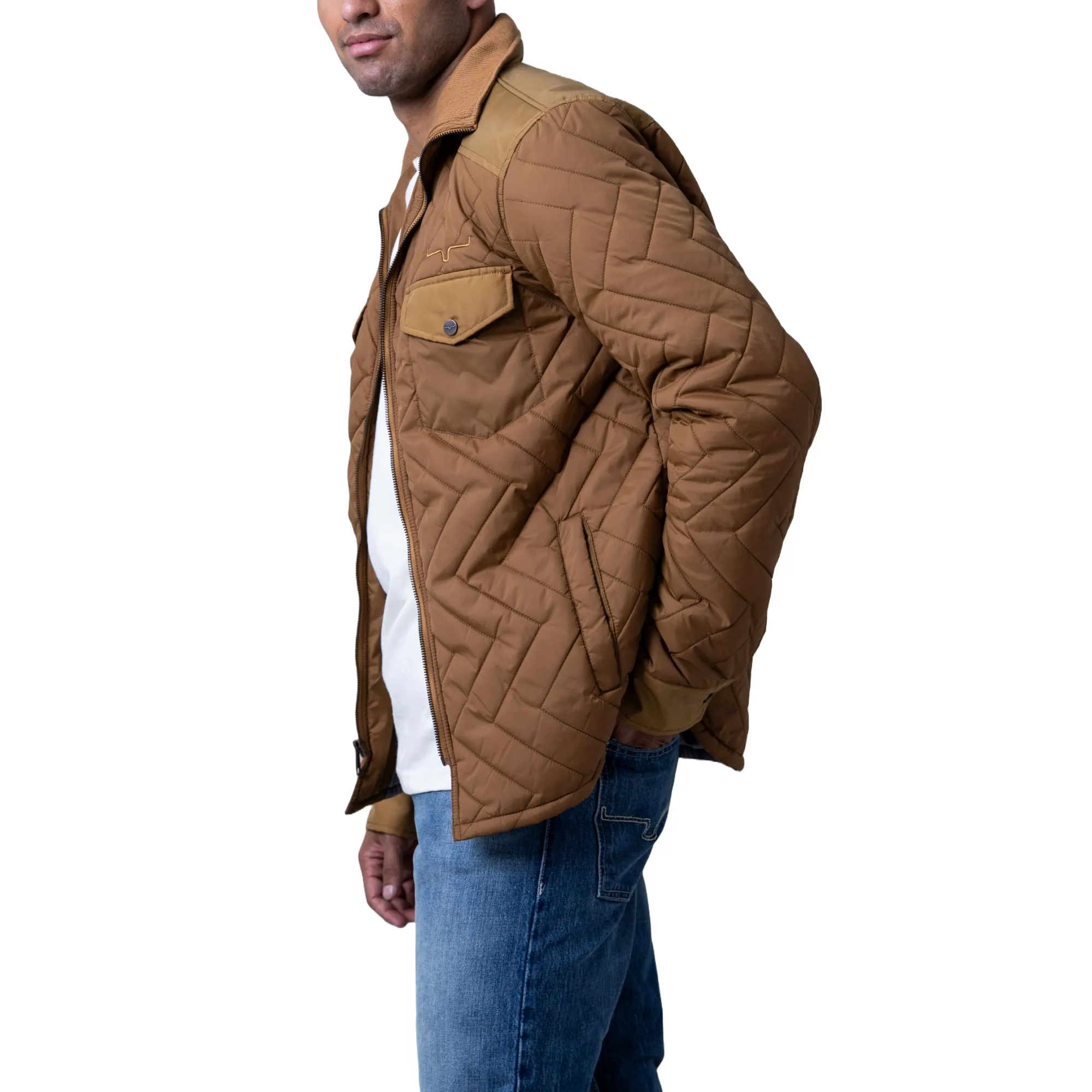 Kimes Ranch Men's Skink WW Brown Quilted Zip Jacket MJA0000003-BRN