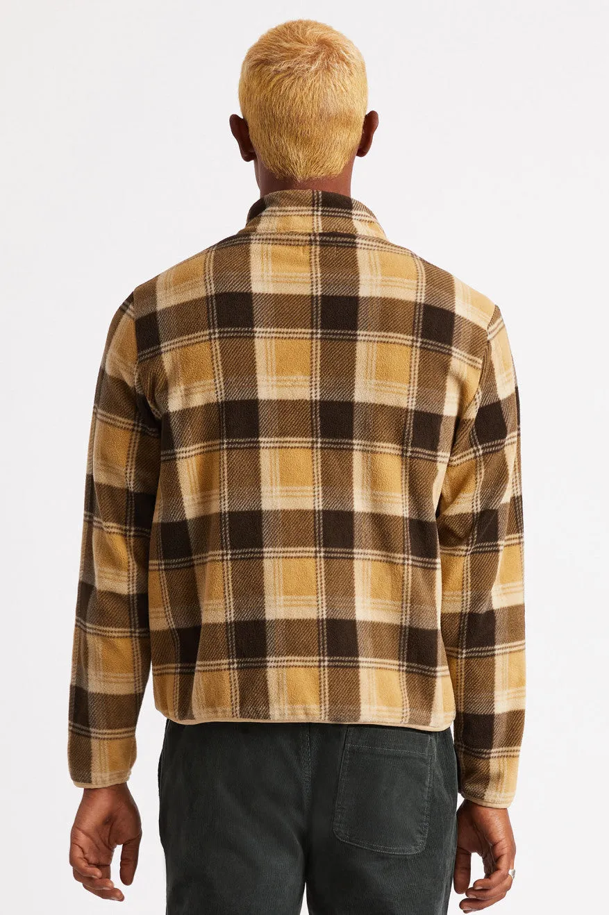 Lane Mock Neck Utility Zip - Brown Plaid