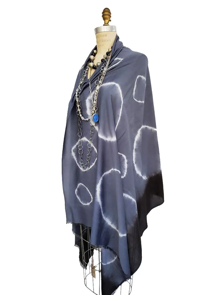 Large Washed Silk Tie Dye Shawl