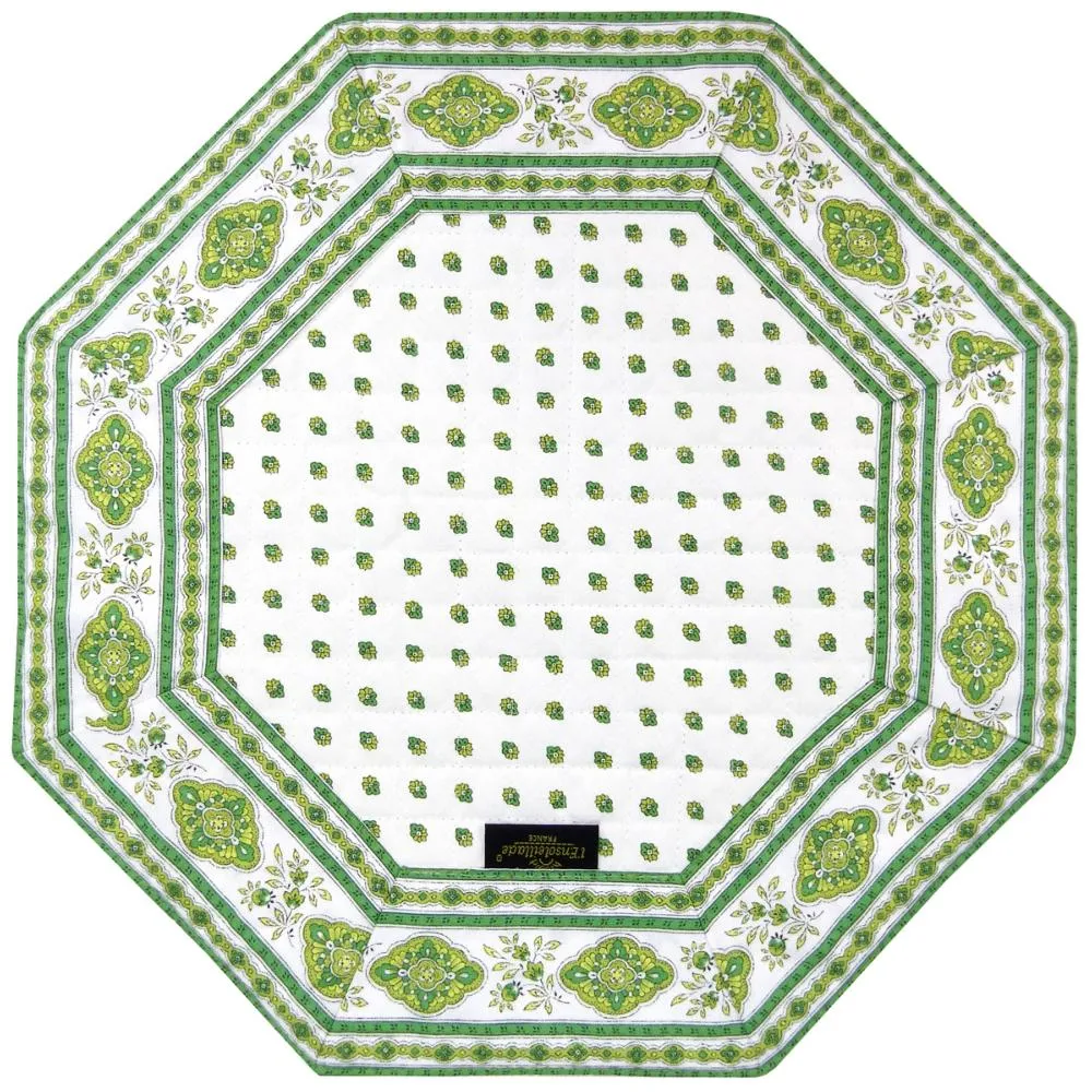 L'Ensoleillade Cotton Quilted Placemat: "Esterel" Green