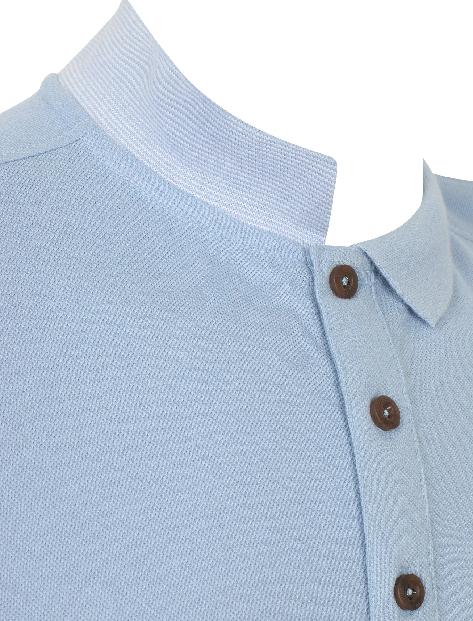 Lewisham Cotton Pique Polo Shirt In Placid Blue - Kensington Eastside