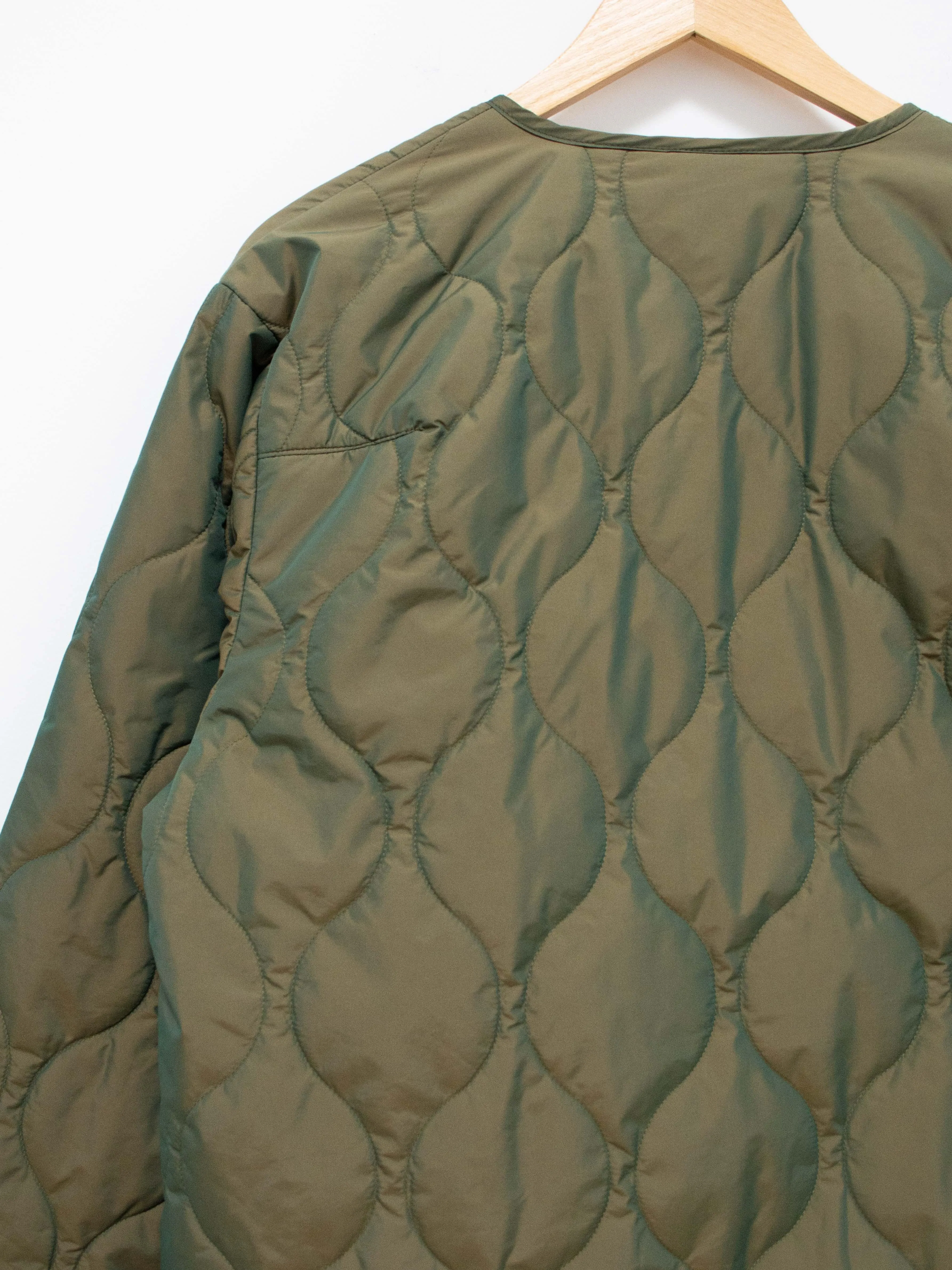 Lightweight Taffeta Quilted Liner Buckle Jacket - Olive