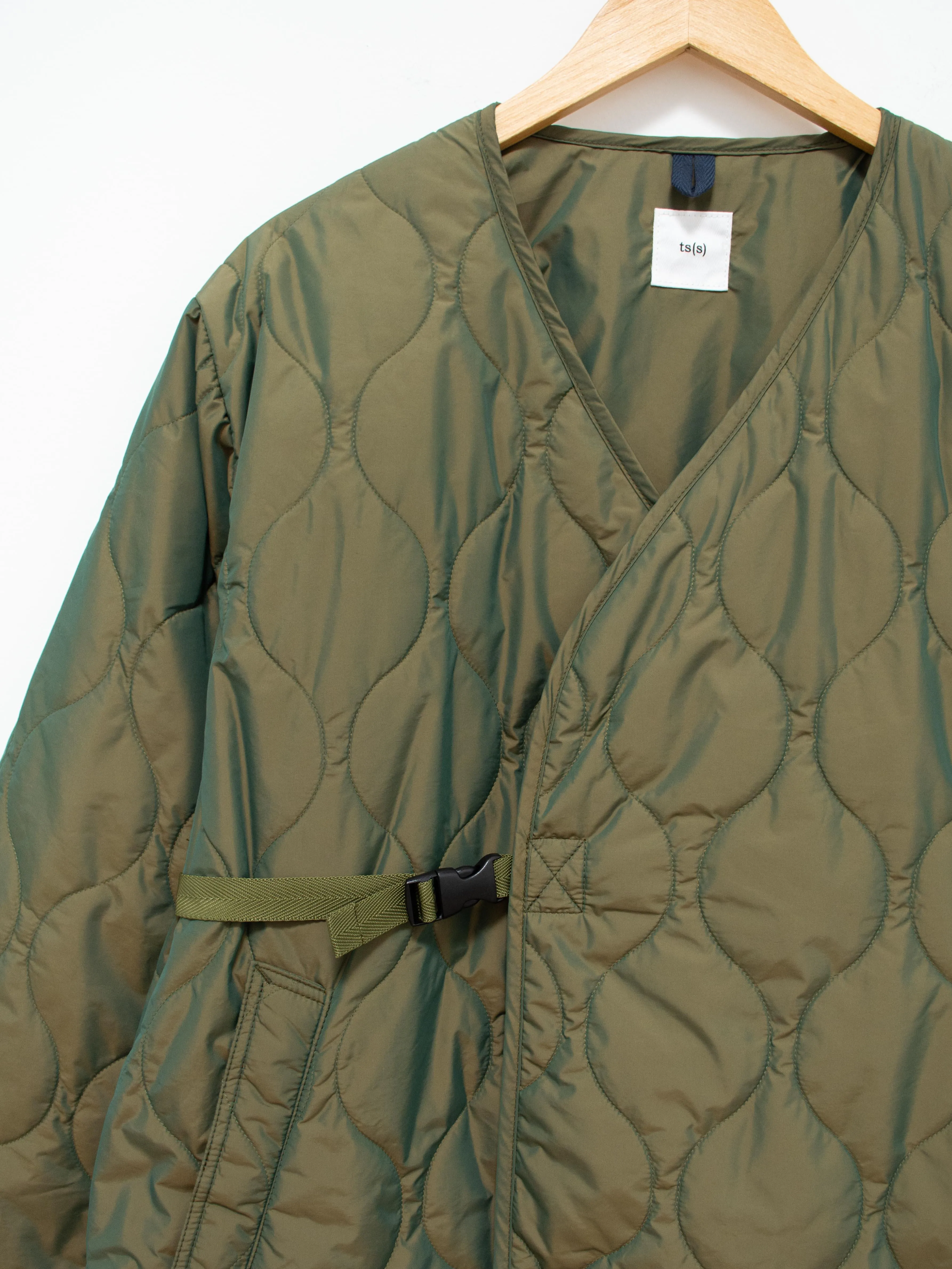 Lightweight Taffeta Quilted Liner Buckle Jacket - Olive